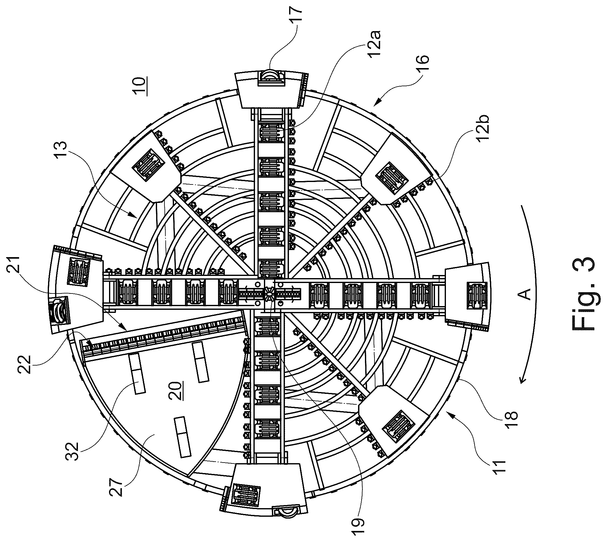 Patent US12460487 Figure 3 – Drill head for creating a borehole in the ground