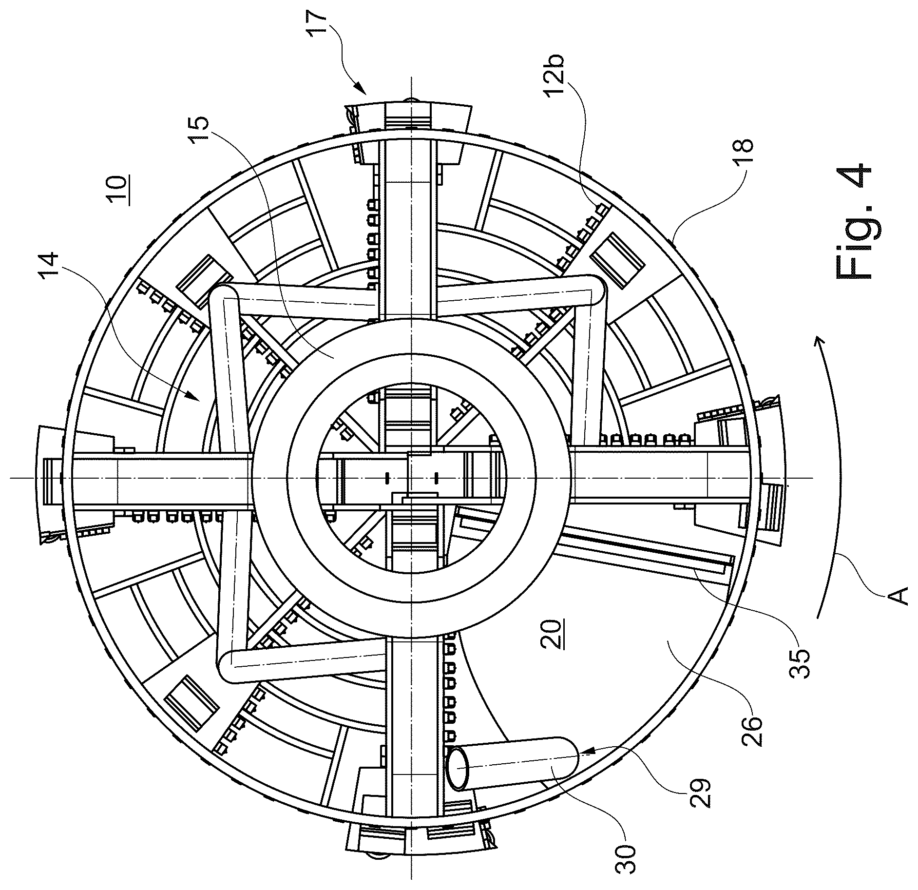 Patent US12460487 Figure 4 – Drill head for creating a borehole in the ground