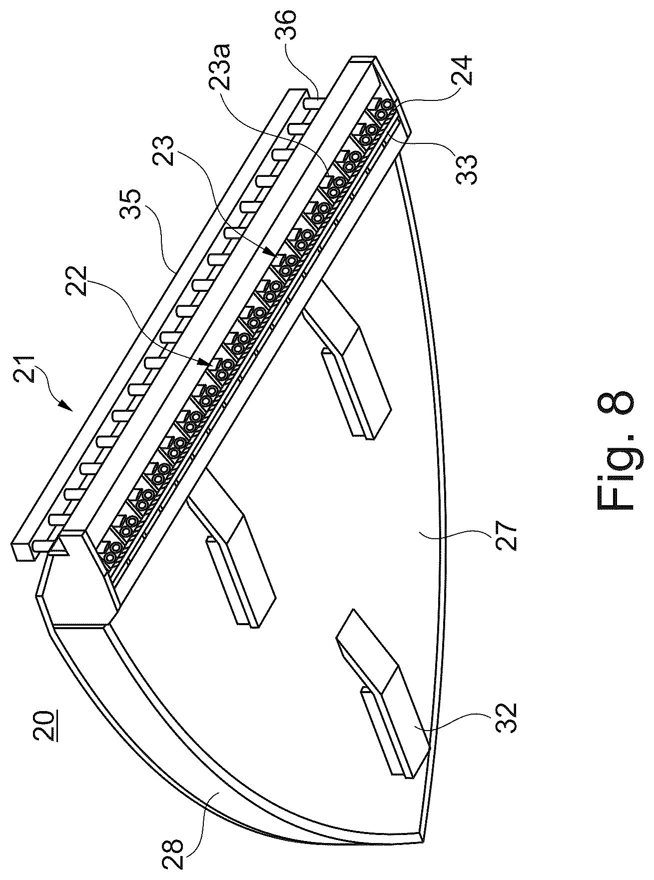 Patent US12460487 Figure 8 – Drill head for creating a borehole in the ground