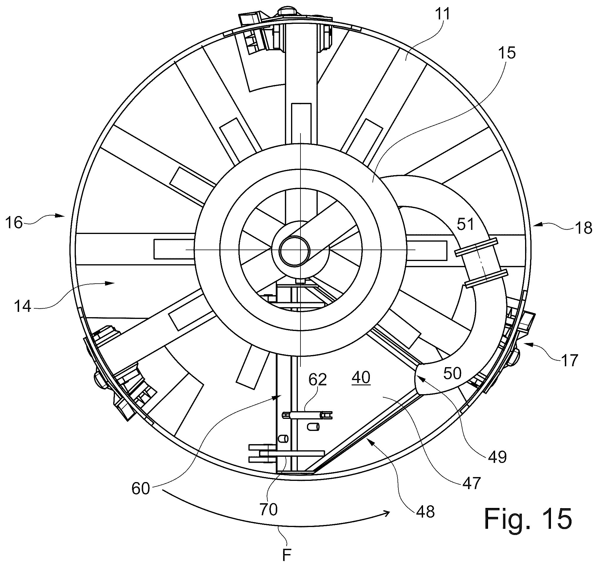 Patent US12460487 Figure 15 – Drill head for creating a borehole in the ground