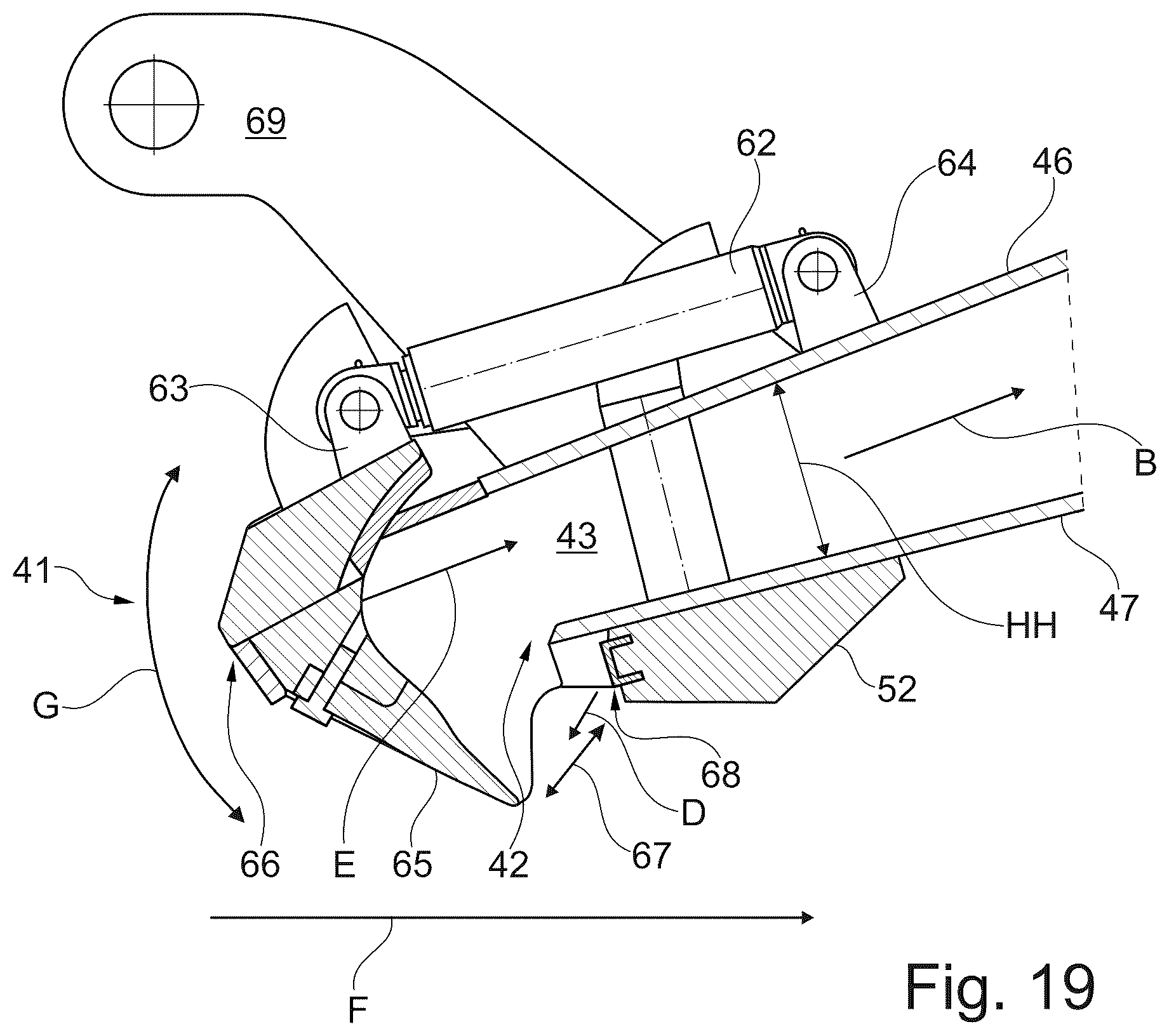 Patent US12460487 Figure 19 – Drill head for creating a borehole in the ground