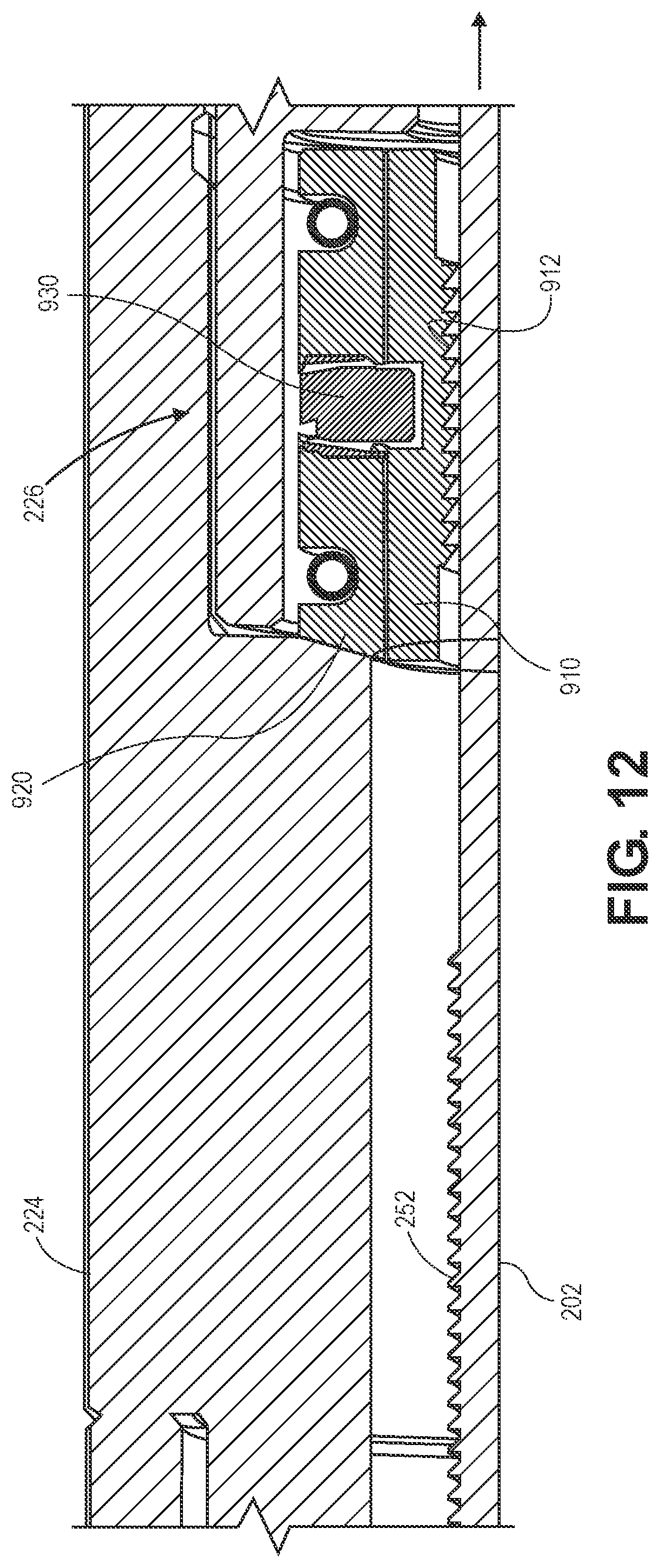 Patent US12460494 Figure 13 – Shearable lock mechanism for storm packer anchor