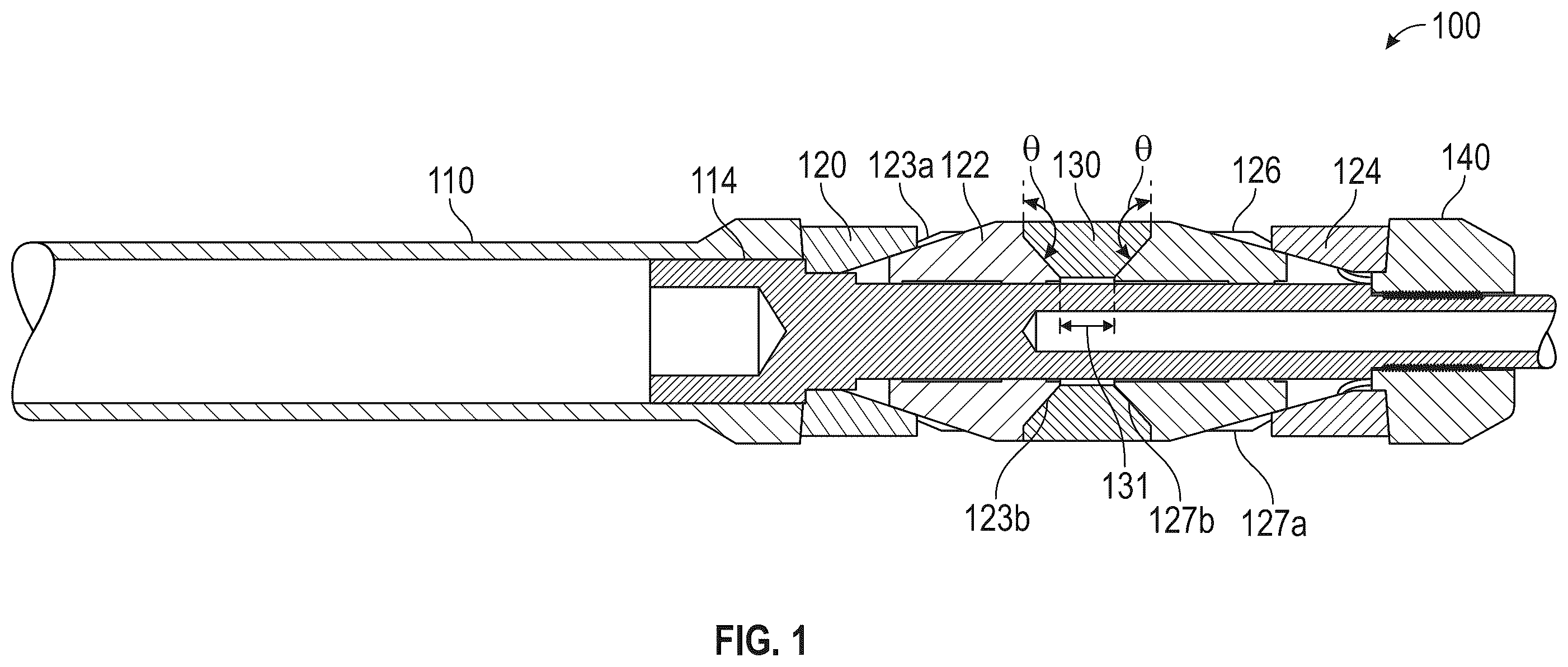 Patent US12460496 Figure 1 – Pressure transfer sleeve for top slip retention