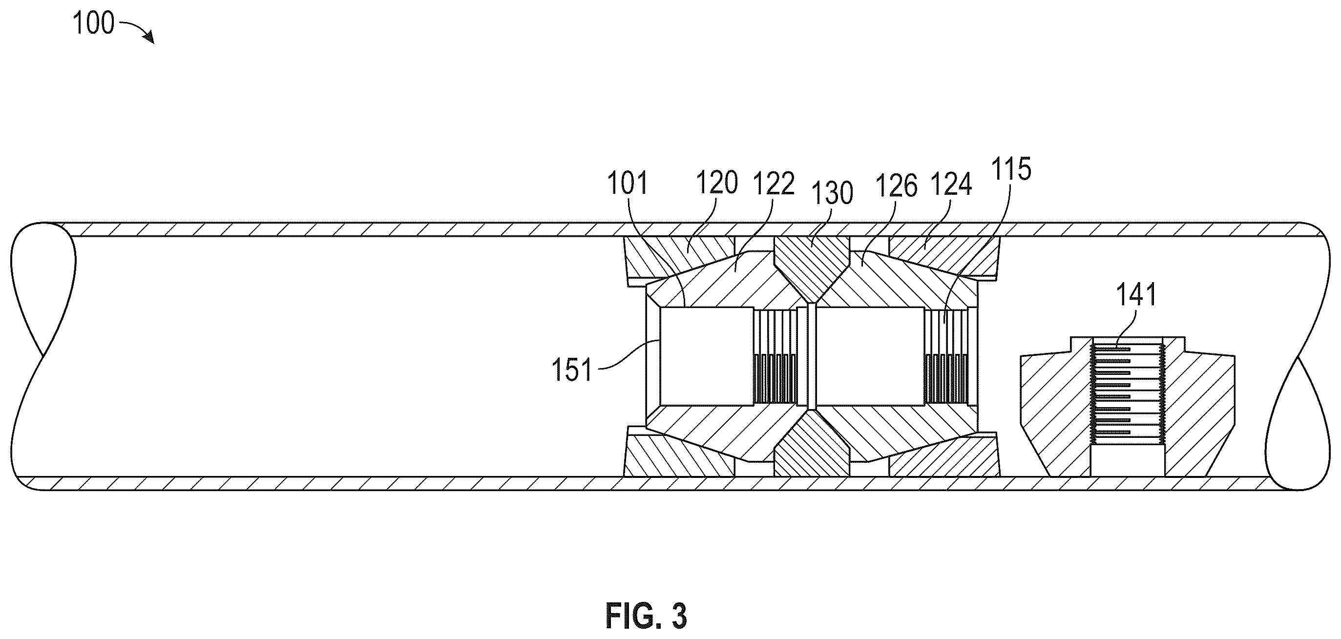 Patent US12460496 Figure 3 – Pressure transfer sleeve for top slip retention