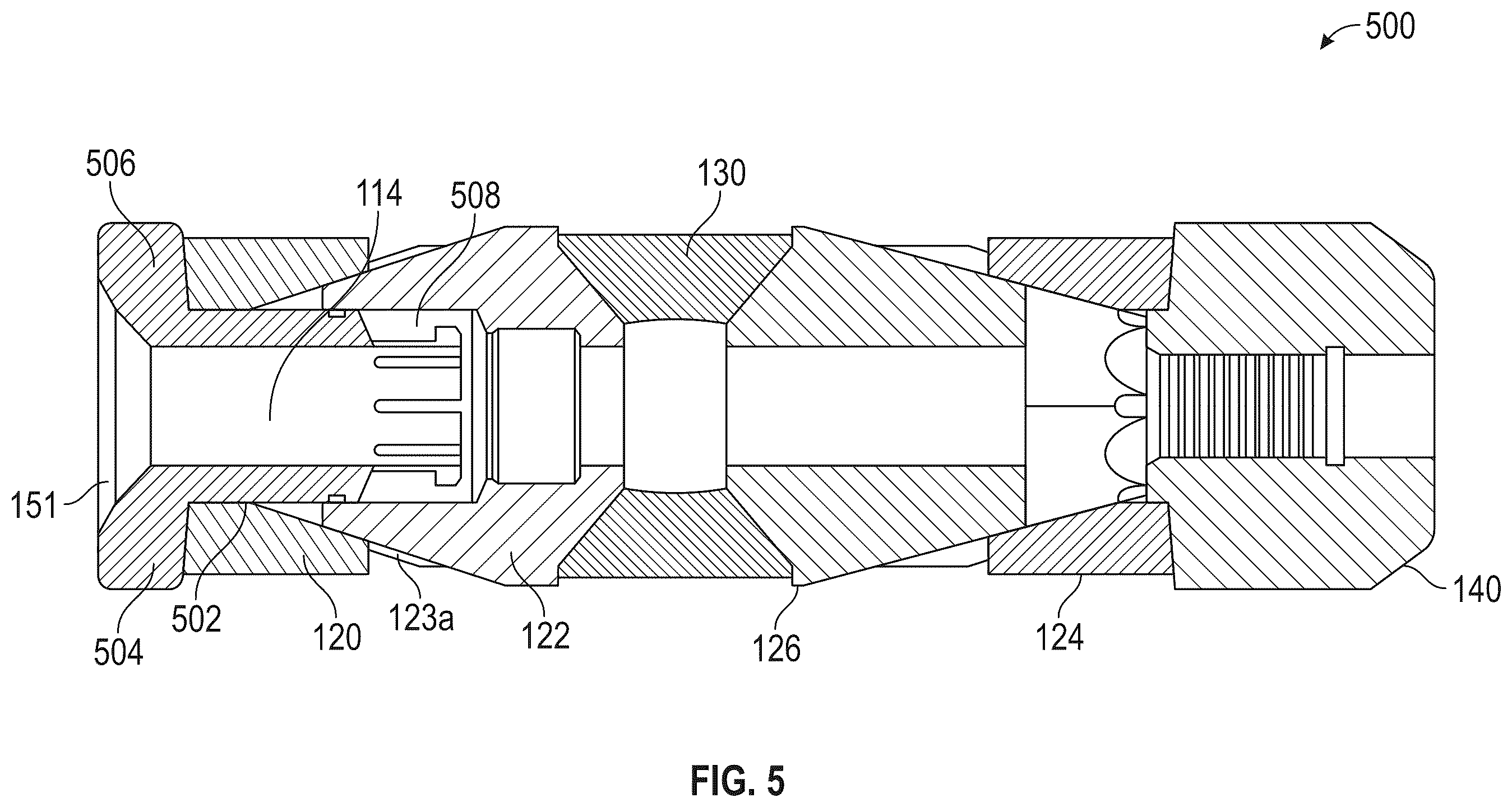 Patent US12460496 Figure 5 – Pressure transfer sleeve for top slip retention