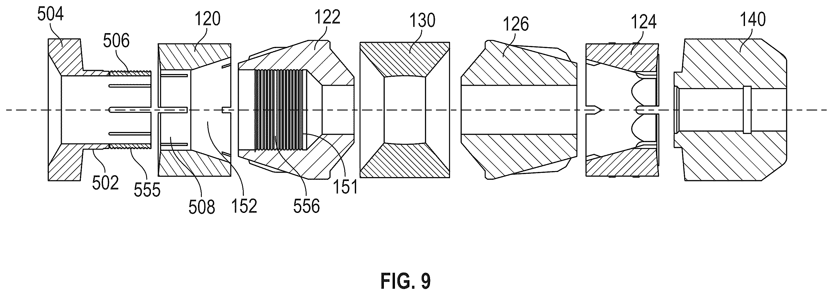 Patent US12460496 Figure 9 – Pressure transfer sleeve for top slip retention