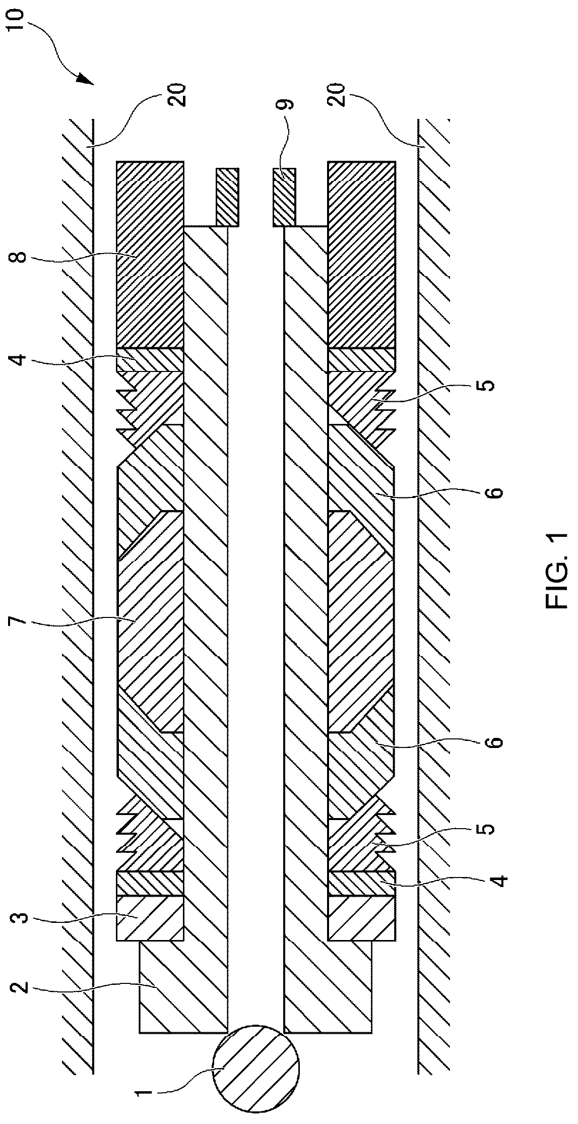Patent US12460505 Figure 1 – Frac plug and method for manufacturing same, and method for sealing borehole