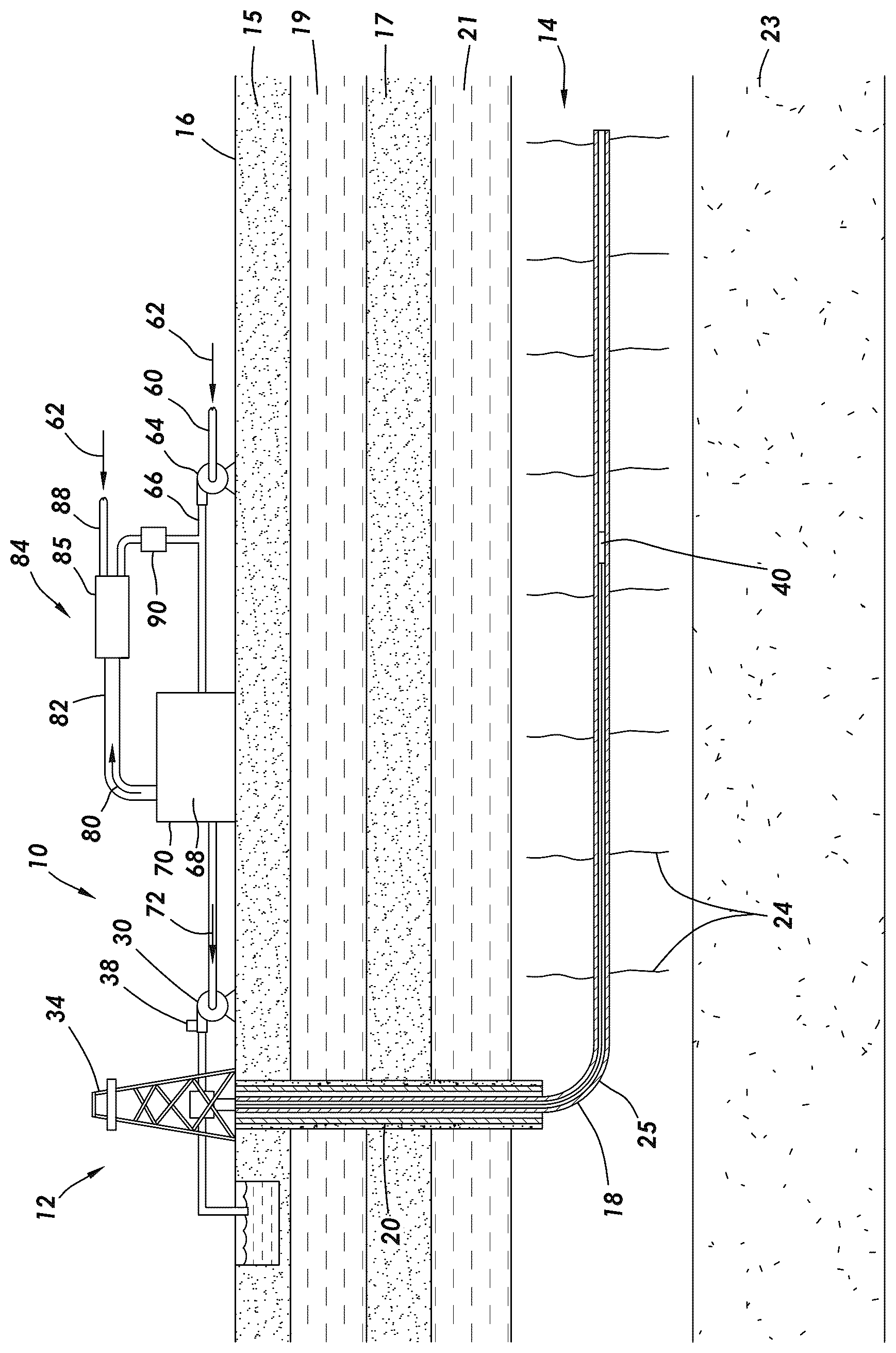 Patent US12460512 Figure 1 – Injecting dissolved carbon dioxide into a subterranean formation