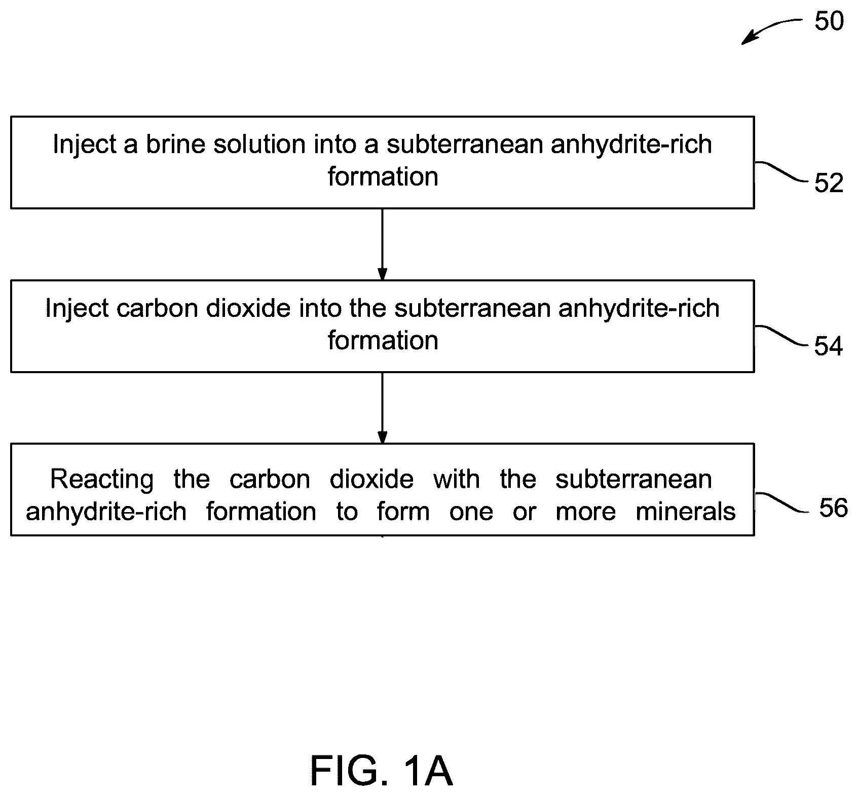 Patent US12460513 — Method for carbon dioxide storage utilizing carbon dioxide sequestration in an anhydrite-rich formation — Figure 1