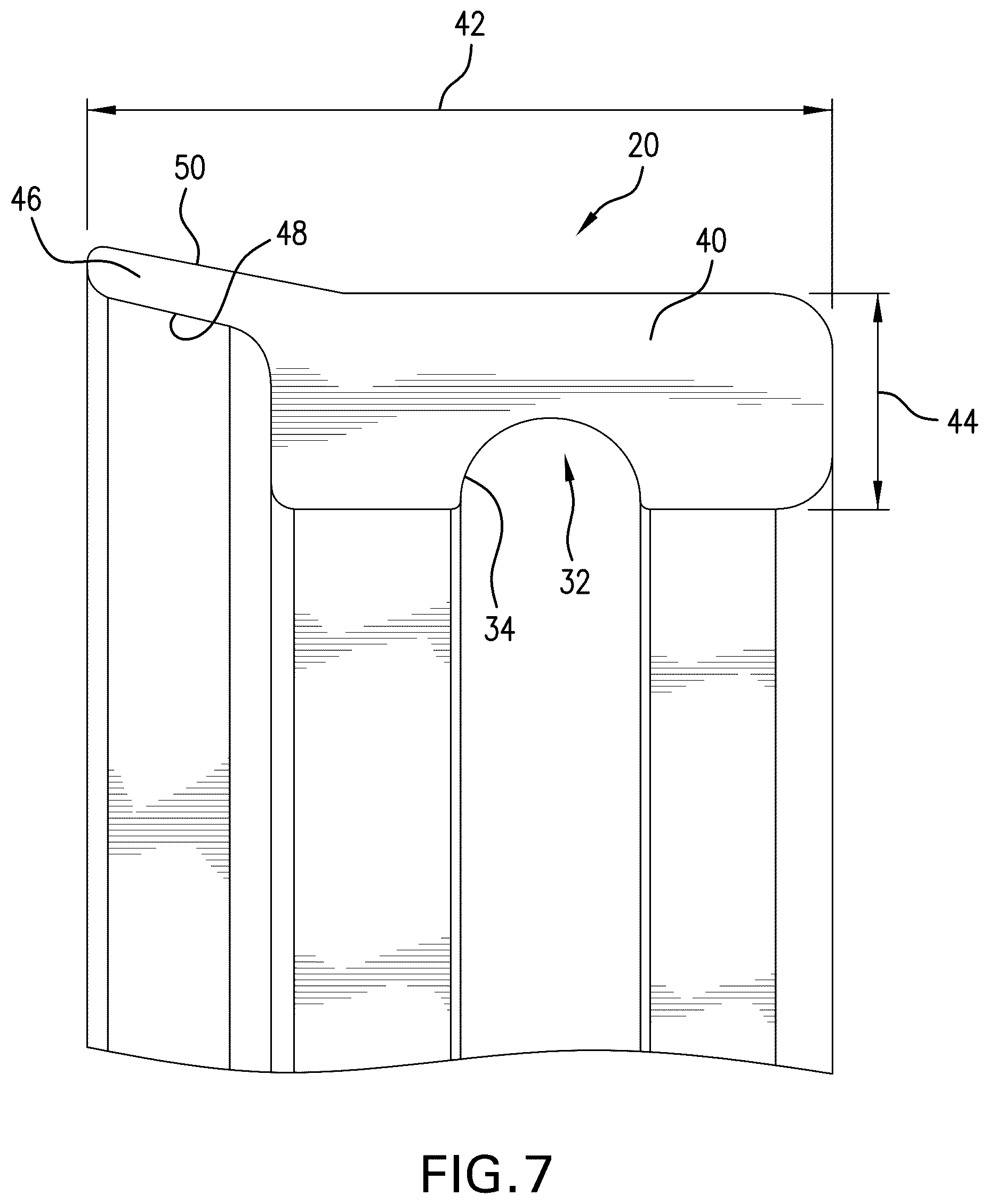 Patent US12460515 Figure 7 – Seal arrangement for a liner hanger, method, and system