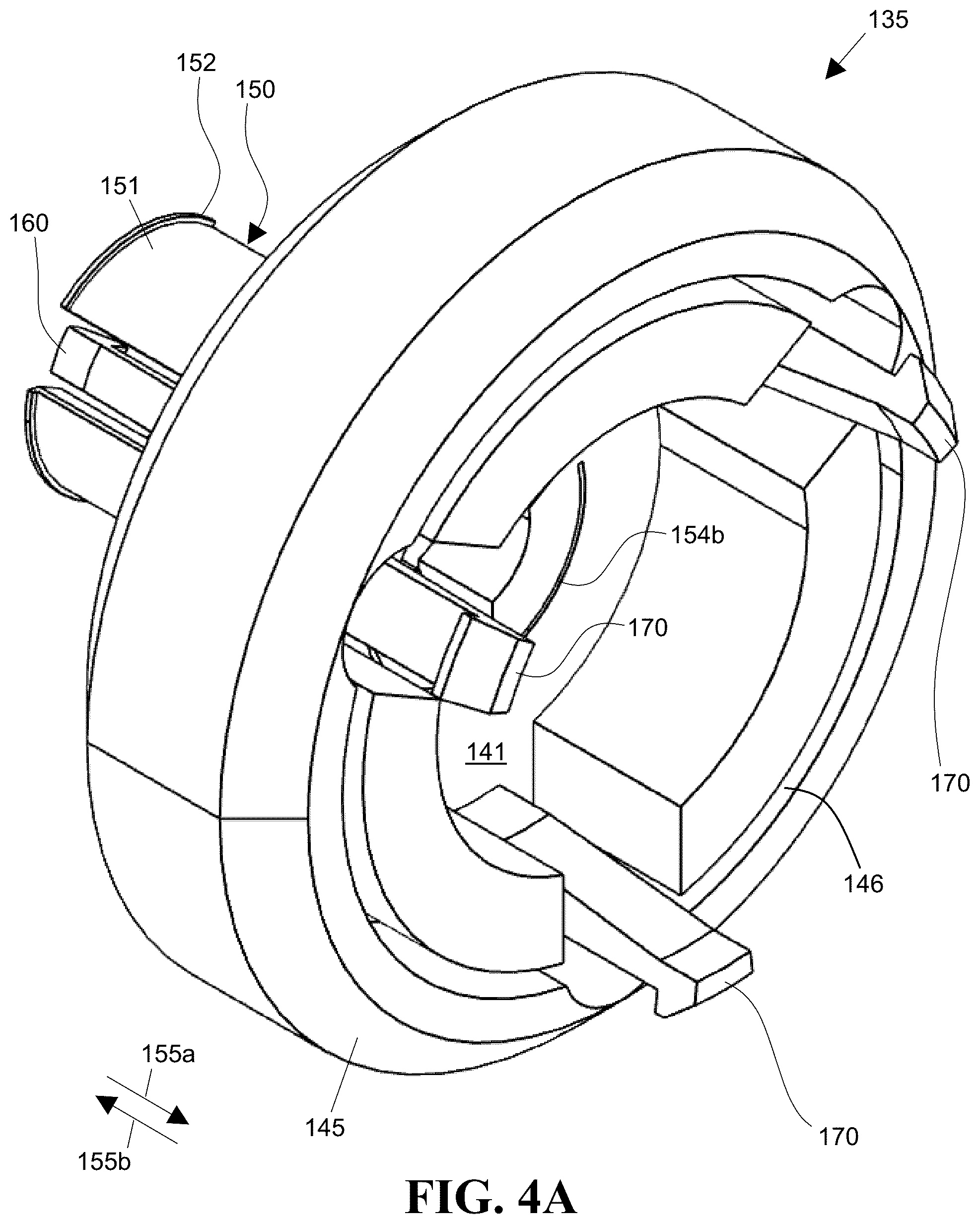 Patent US12460518 Figure 4 – Perforating gun with self-orienting charge cartridge
