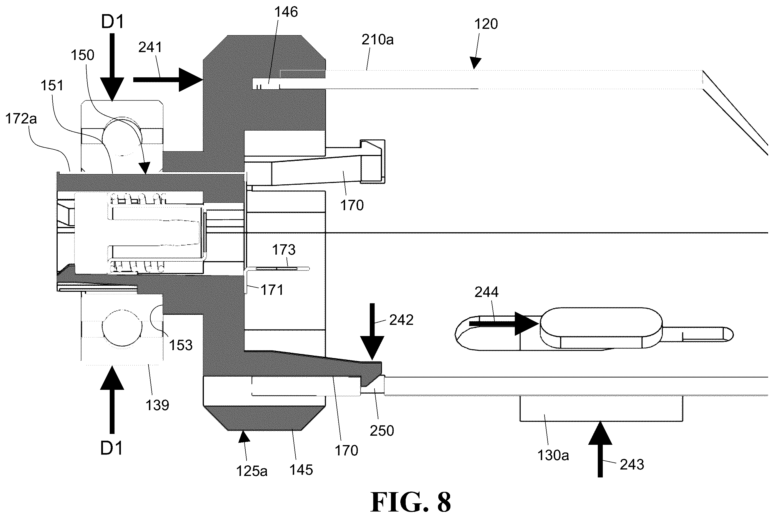 Patent US12460518 Figure 16 – Perforating gun with self-orienting charge cartridge