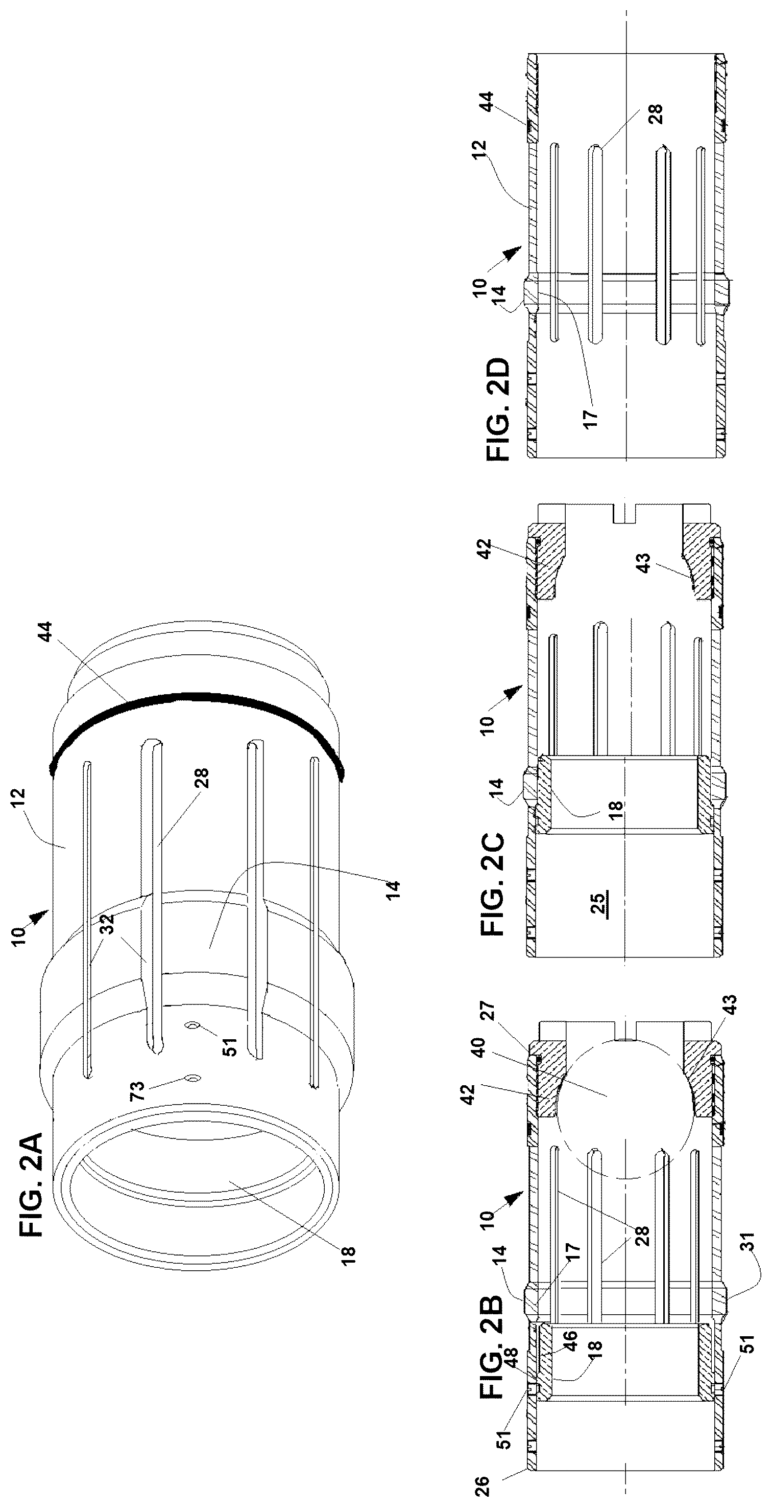 Patent US12460522 Figure 4 – Collet baffle, a tool incorporating same, and a system and method incorporating same, for perforating and fracking a wellbore not having initial ports or sliding sleeves