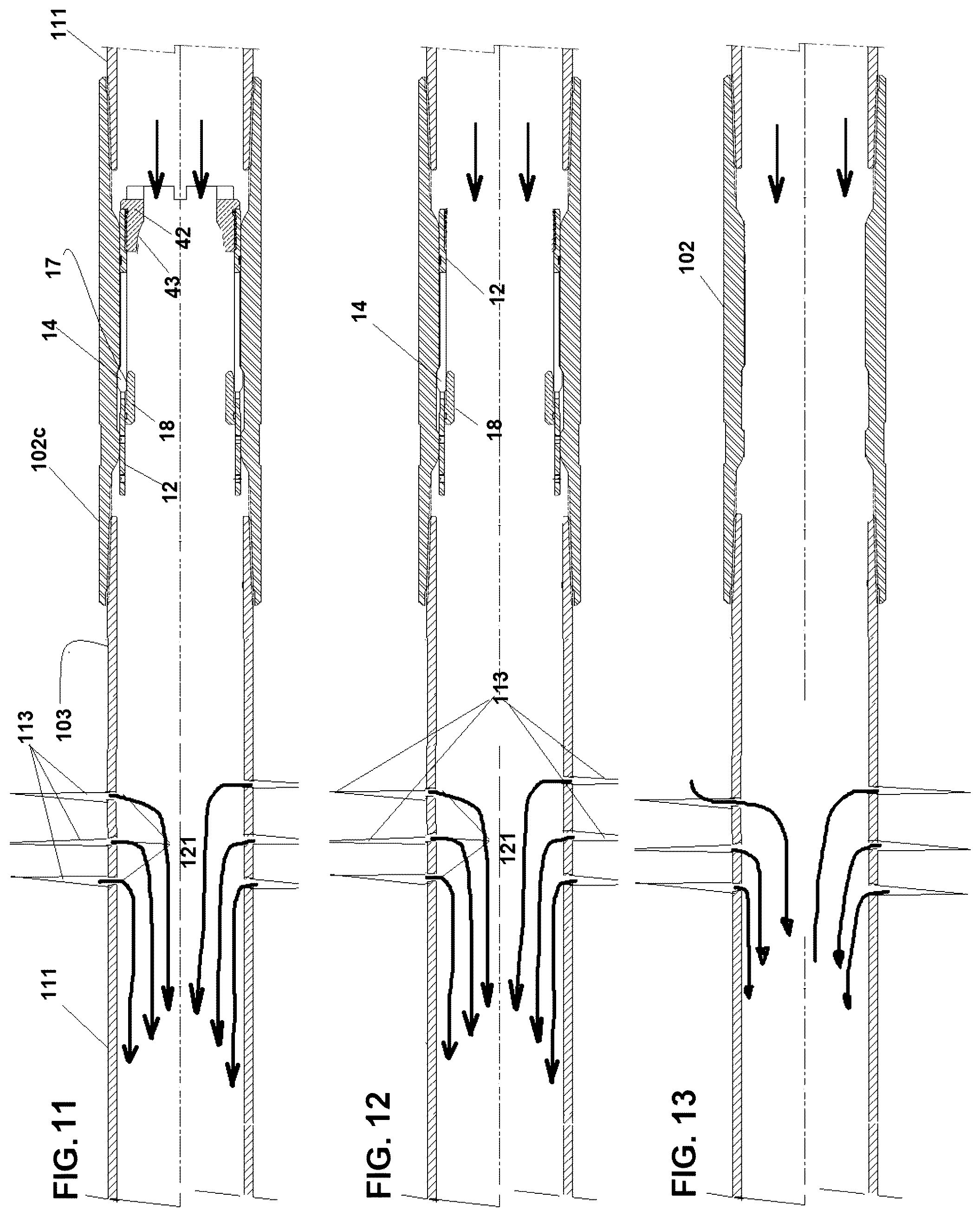 Patent US12460522 Figure 8 – Collet baffle, a tool incorporating same, and a system and method incorporating same, for perforating and fracking a wellbore not having initial ports or sliding sleeves