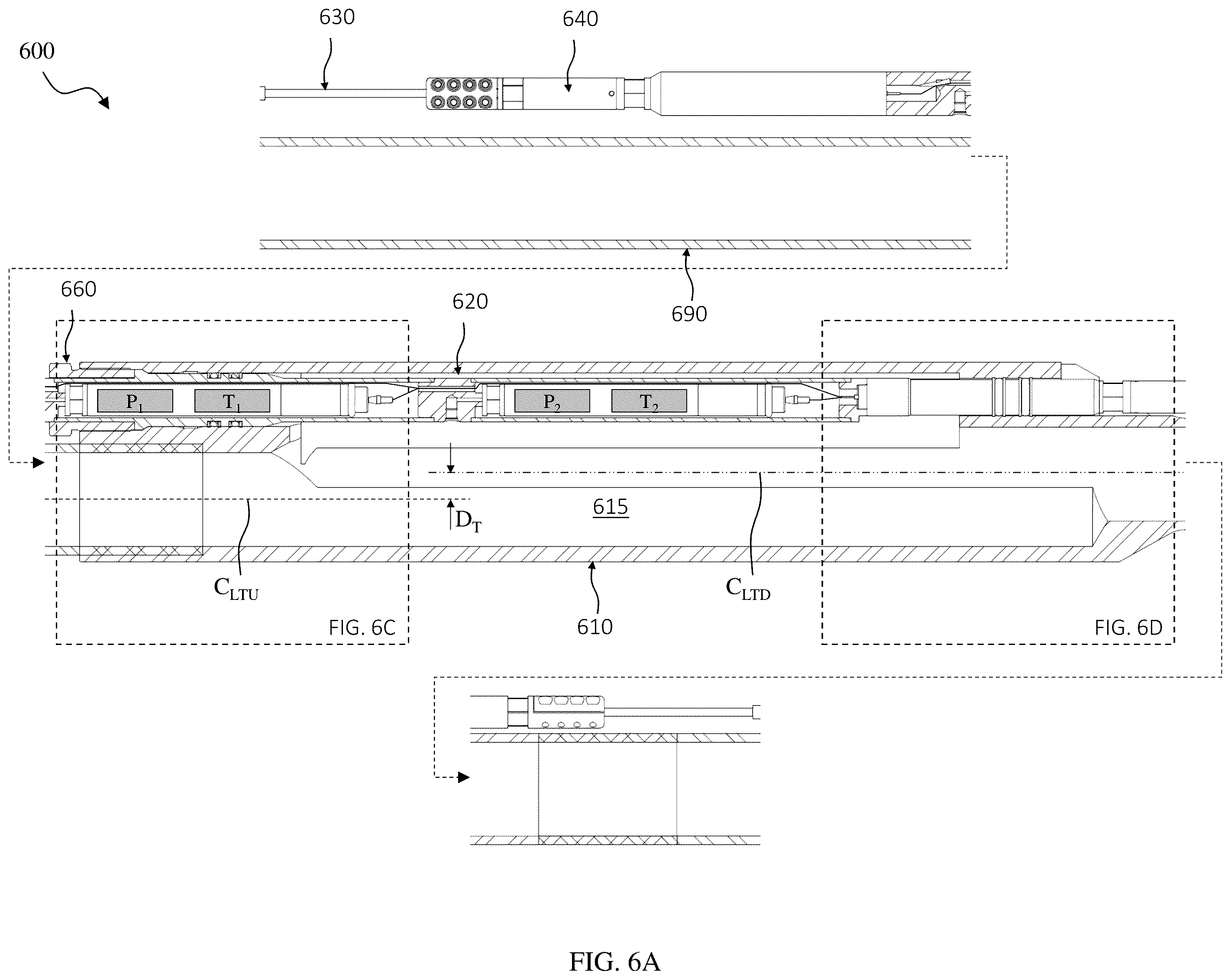 Patent US12460535 Figure 10 – Downhole pressure/temperature monitoring of ESP intake pressure and discharge temperature with a gauge sensor employing an offset centerline