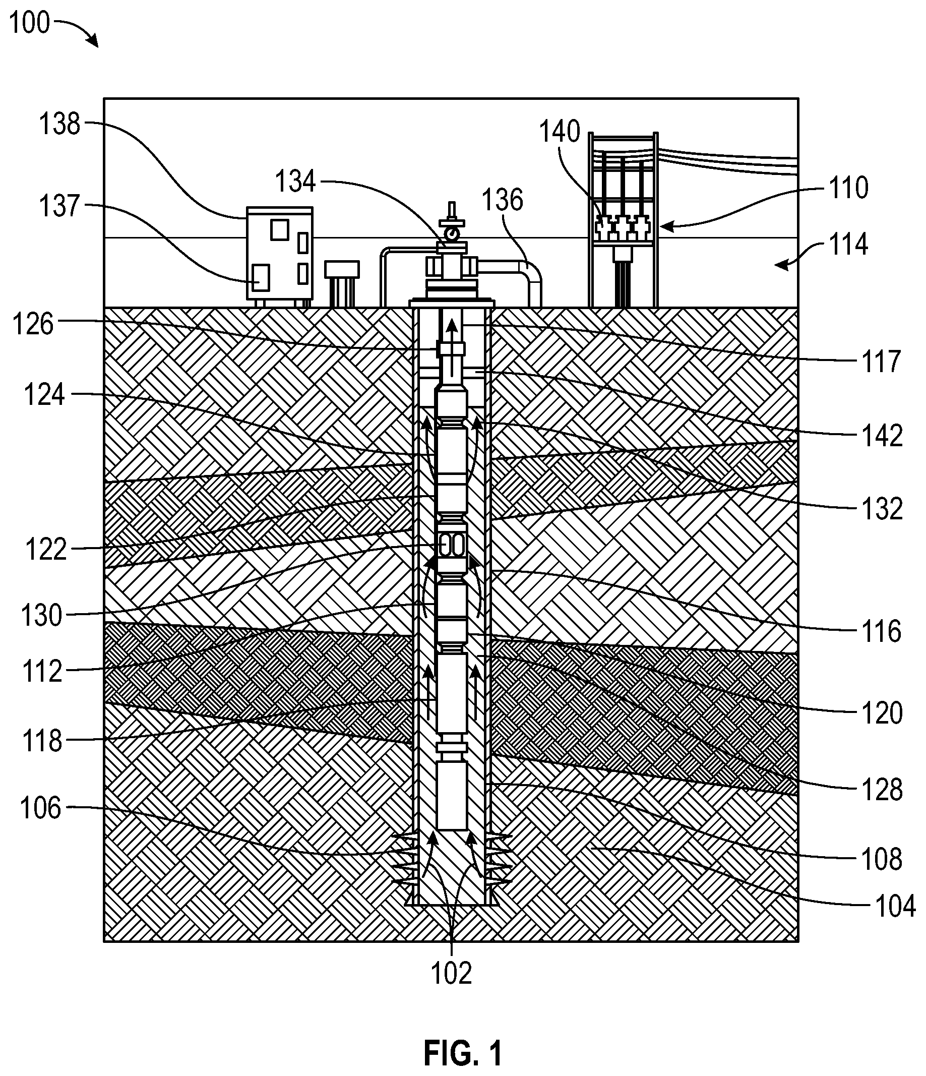 Patent US12460536 Figure 1 – Method and apparatus for electrical submersible pump (ESP) control and replacement