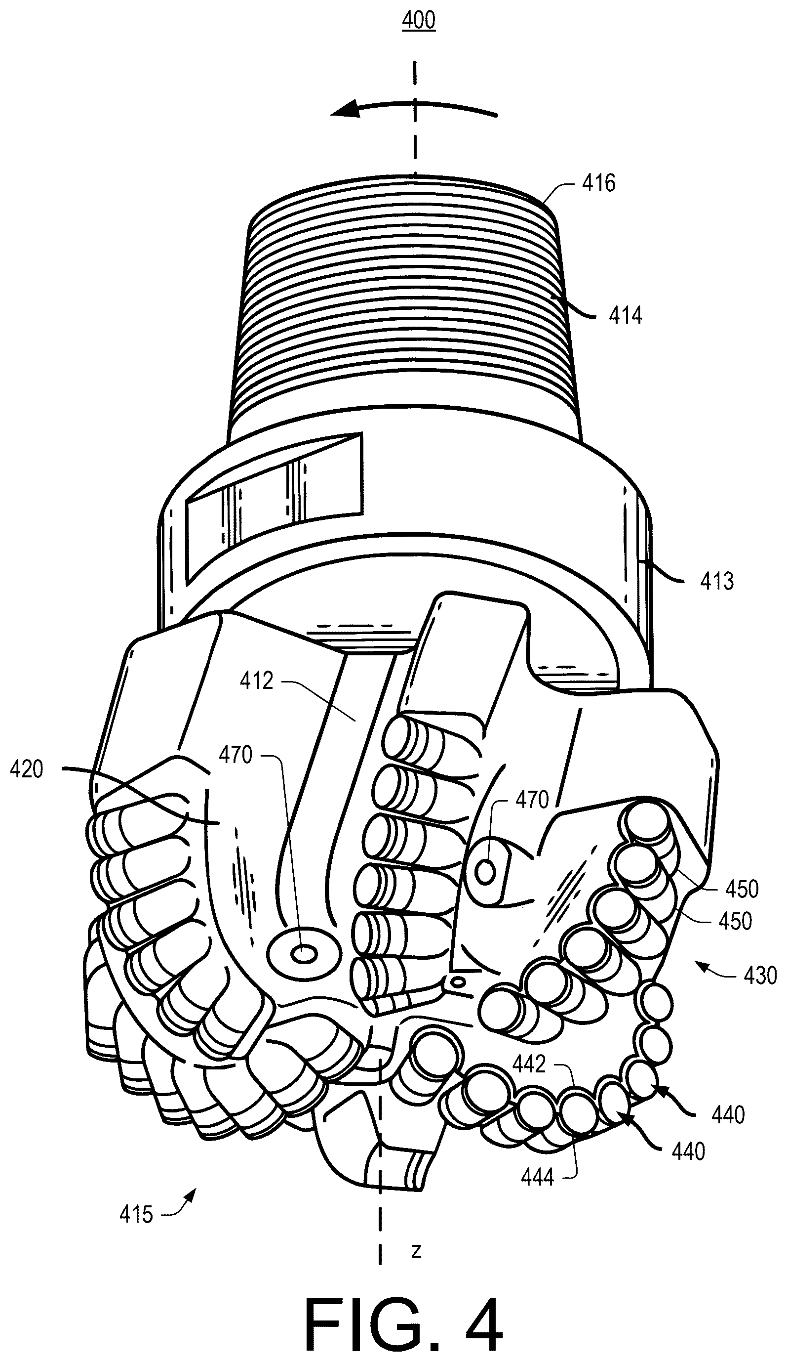 Patent US12460539 Figure 4 – Instrumented drill bit