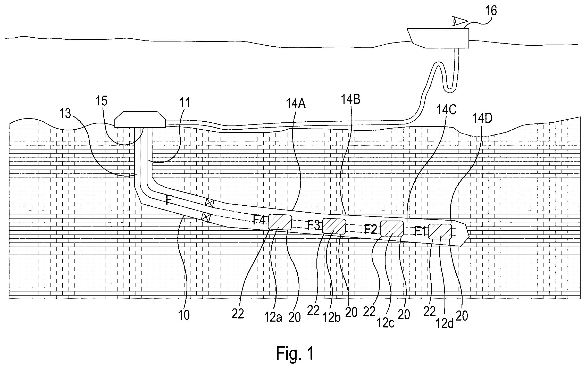 Patent US12460542 Figure 1 – Method and apparatus for quantitative multi-phase downhole surveillance