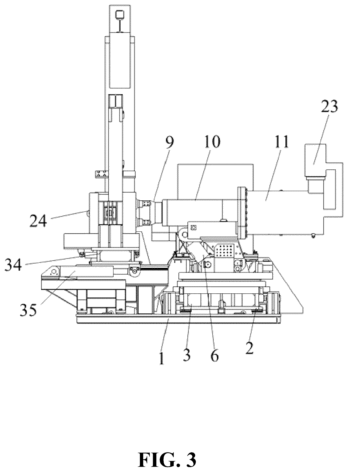 Patent US12460544 Figure 3 – Mechanical continuous mining device integrating microwaves and cutter heads, and use method