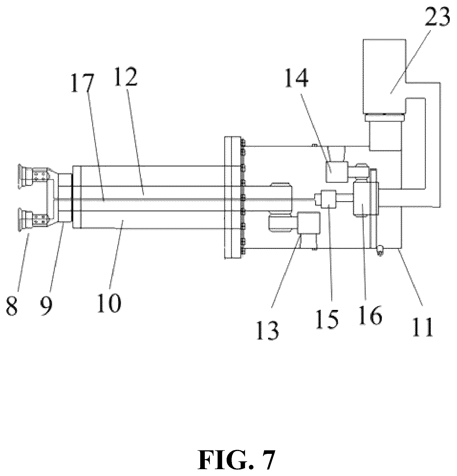 Patent US12460544 Figure 7 – Mechanical continuous mining device integrating microwaves and cutter heads, and use method
