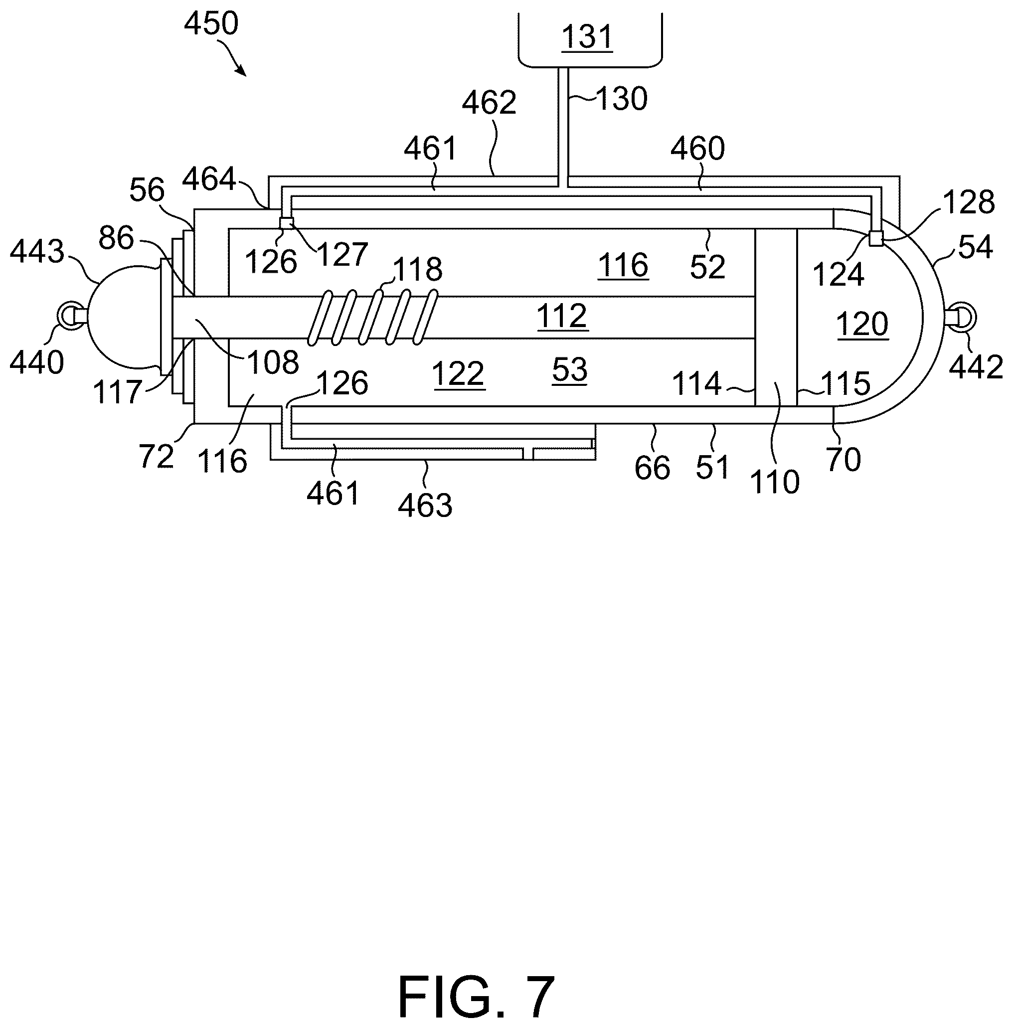 Patent US12460546 Figure 7 – External fluid bar for fluid driven cylinder