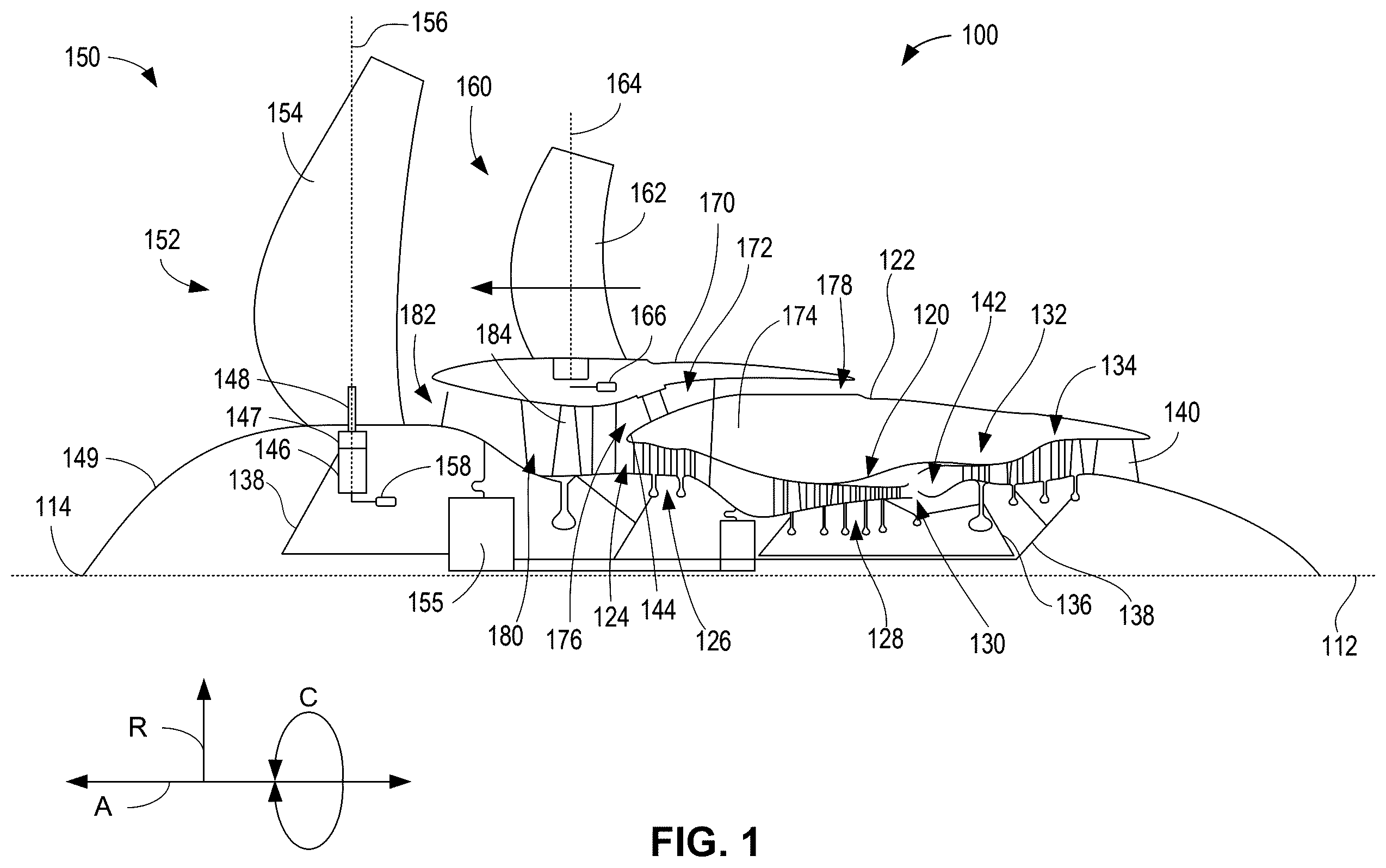 Patent US12460549 Figure 1 – Pitch-controlled blade retention collar