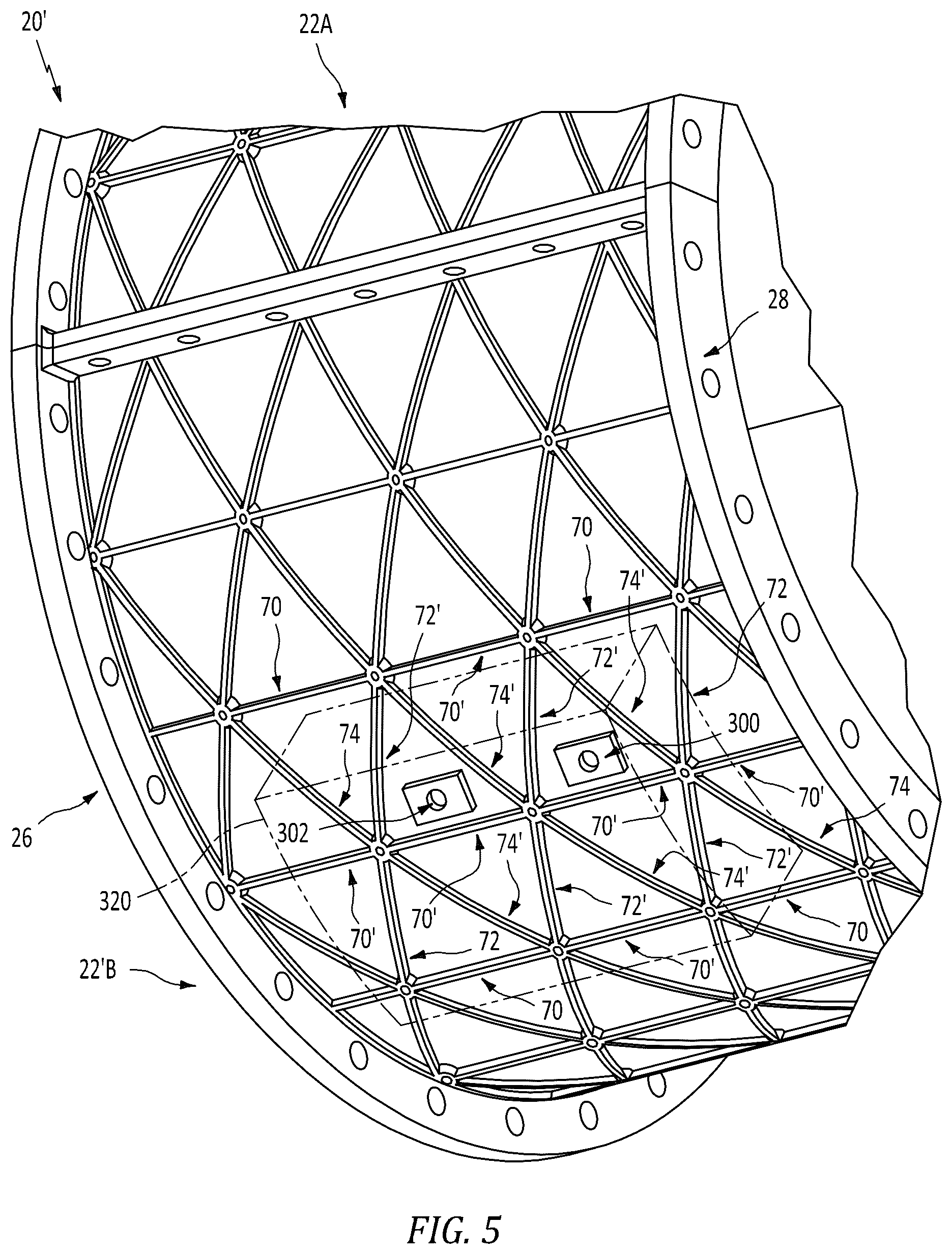 Patent US12460551 Figure 5 – Additively manufactured turbine engine case