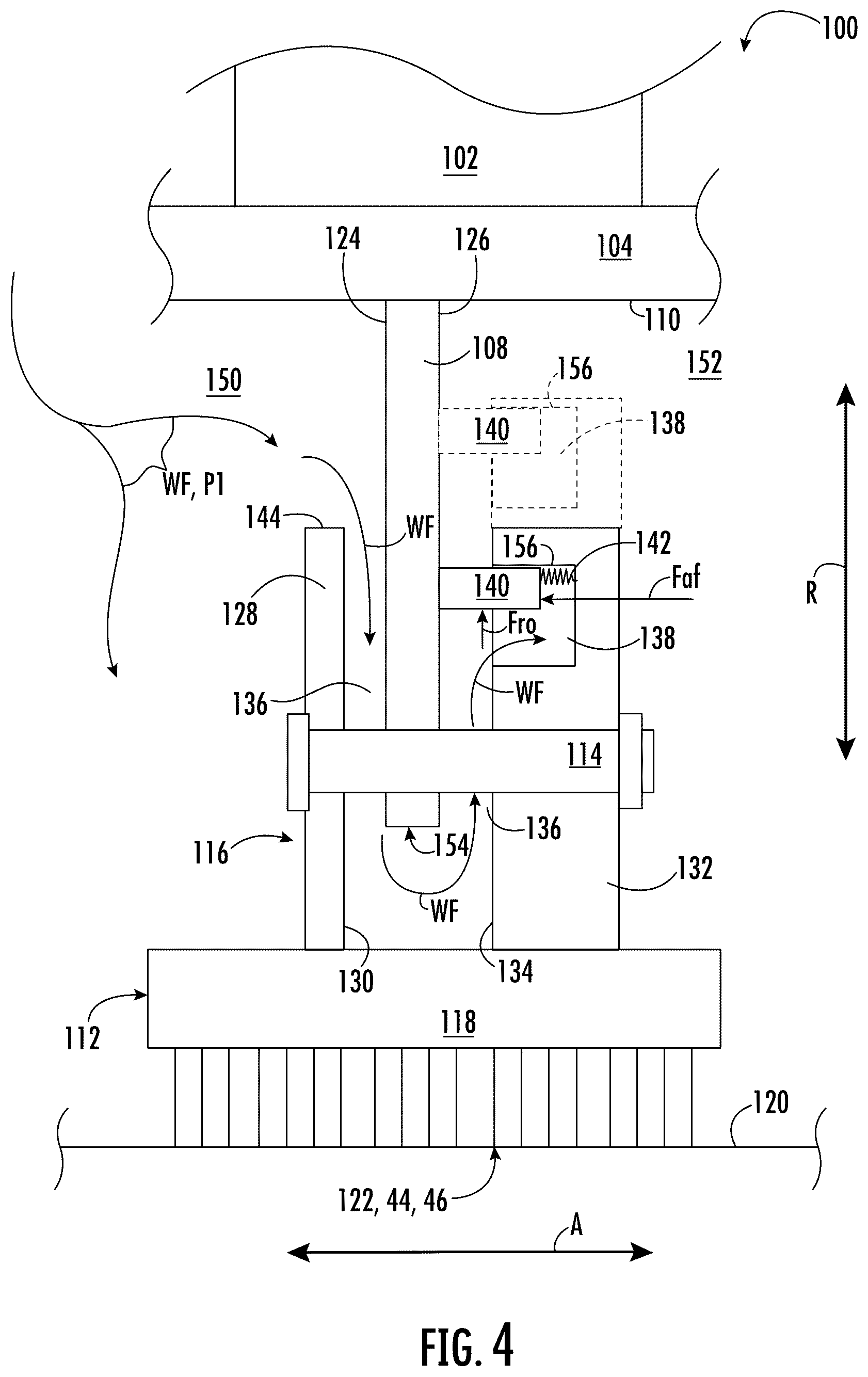 Patent US12460552 Figure 4 – Sealing system for a turbomachine