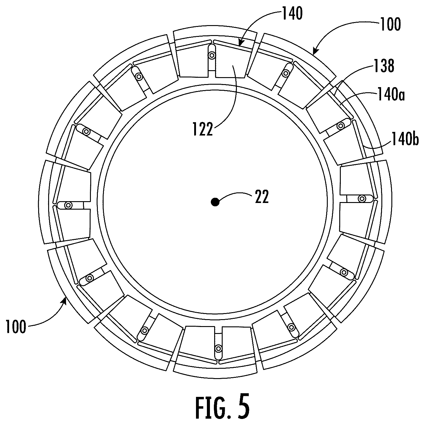 Patent US12460552 Figure 5 – Sealing system for a turbomachine
