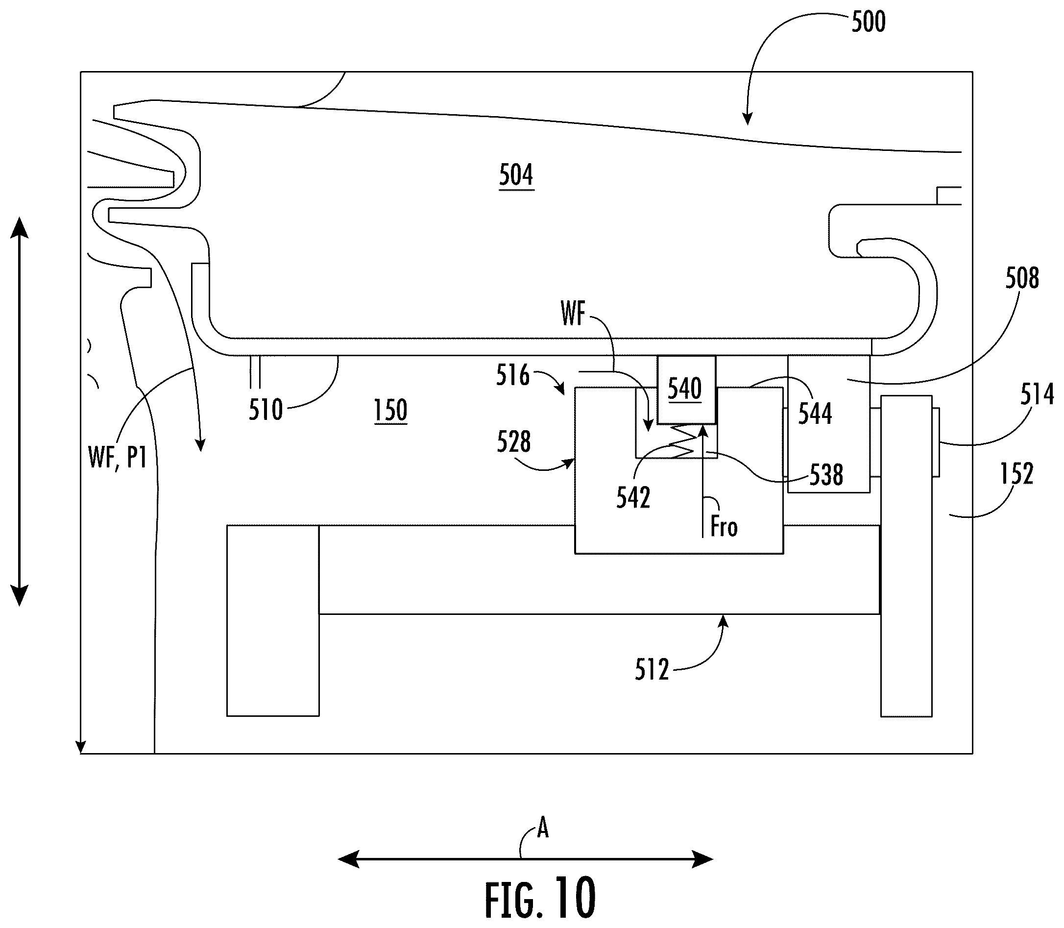 Patent US12460552 Figure 10 – Sealing system for a turbomachine