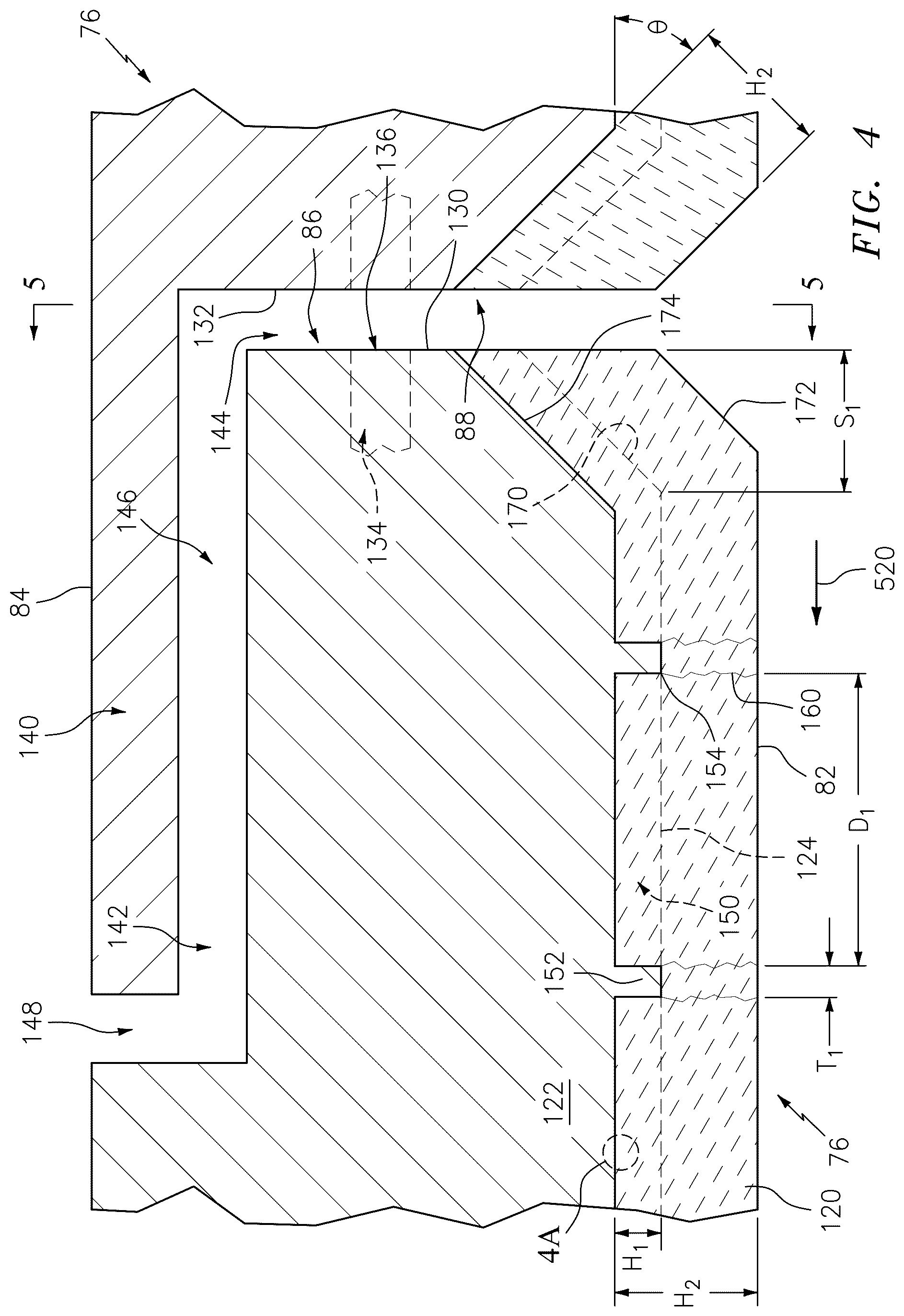 Patent US12460555 Figure 4 – Substrate edge configurations for ceramic coatings