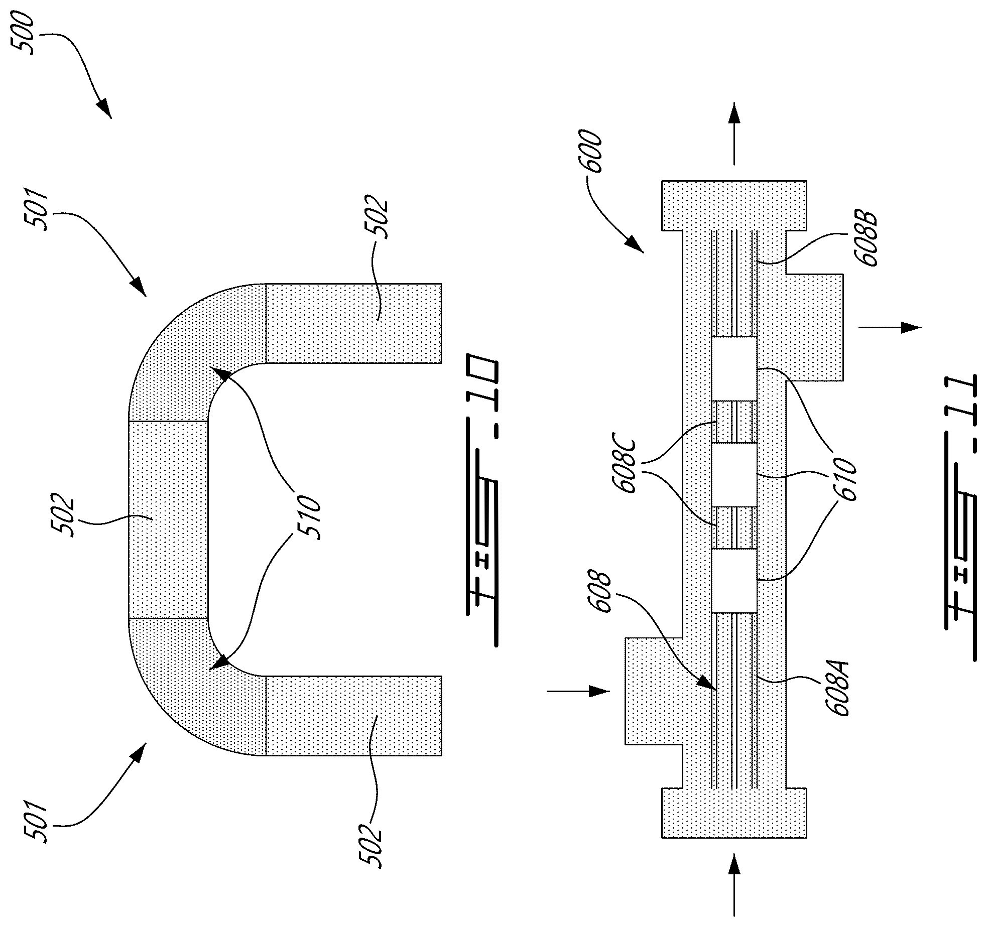 Patent US12460558 Figure 5 – Heat exchanger having a mixing chamber and protrusions