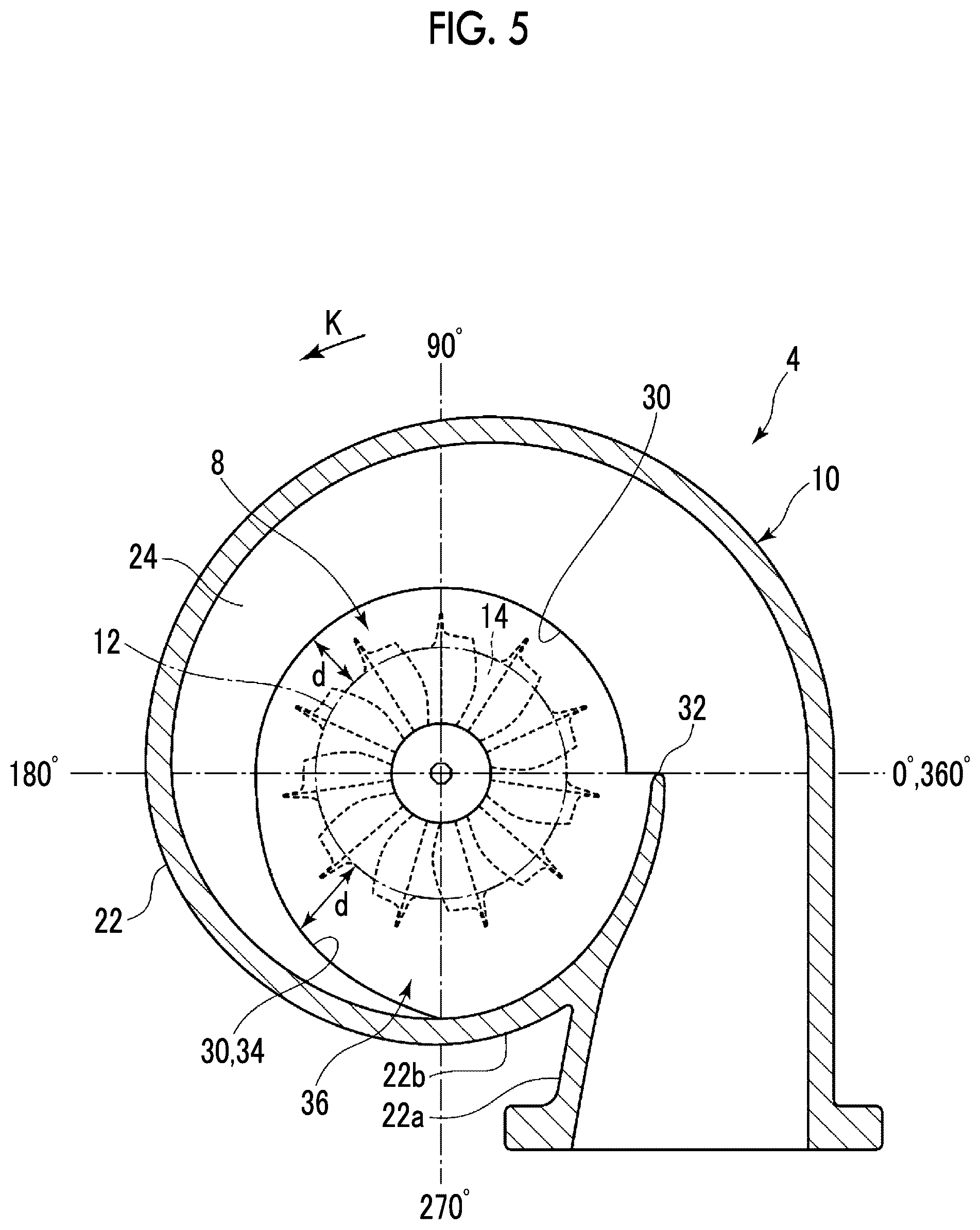 Patent US12460562 Figure 5 – Mixed flow turbine and turbocharger