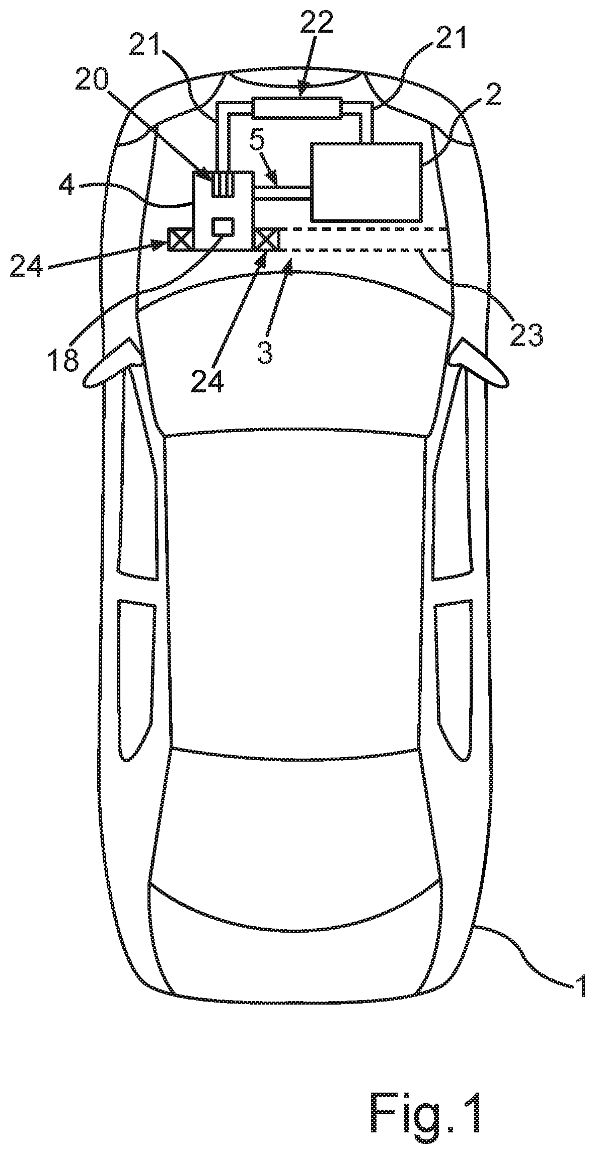 Patent US12460571 Figure 1 – Cooling module for a motor vehicle for cooling a drive unit of the motor vehicle, and motor vehicle and method for assembling a motor vehicle