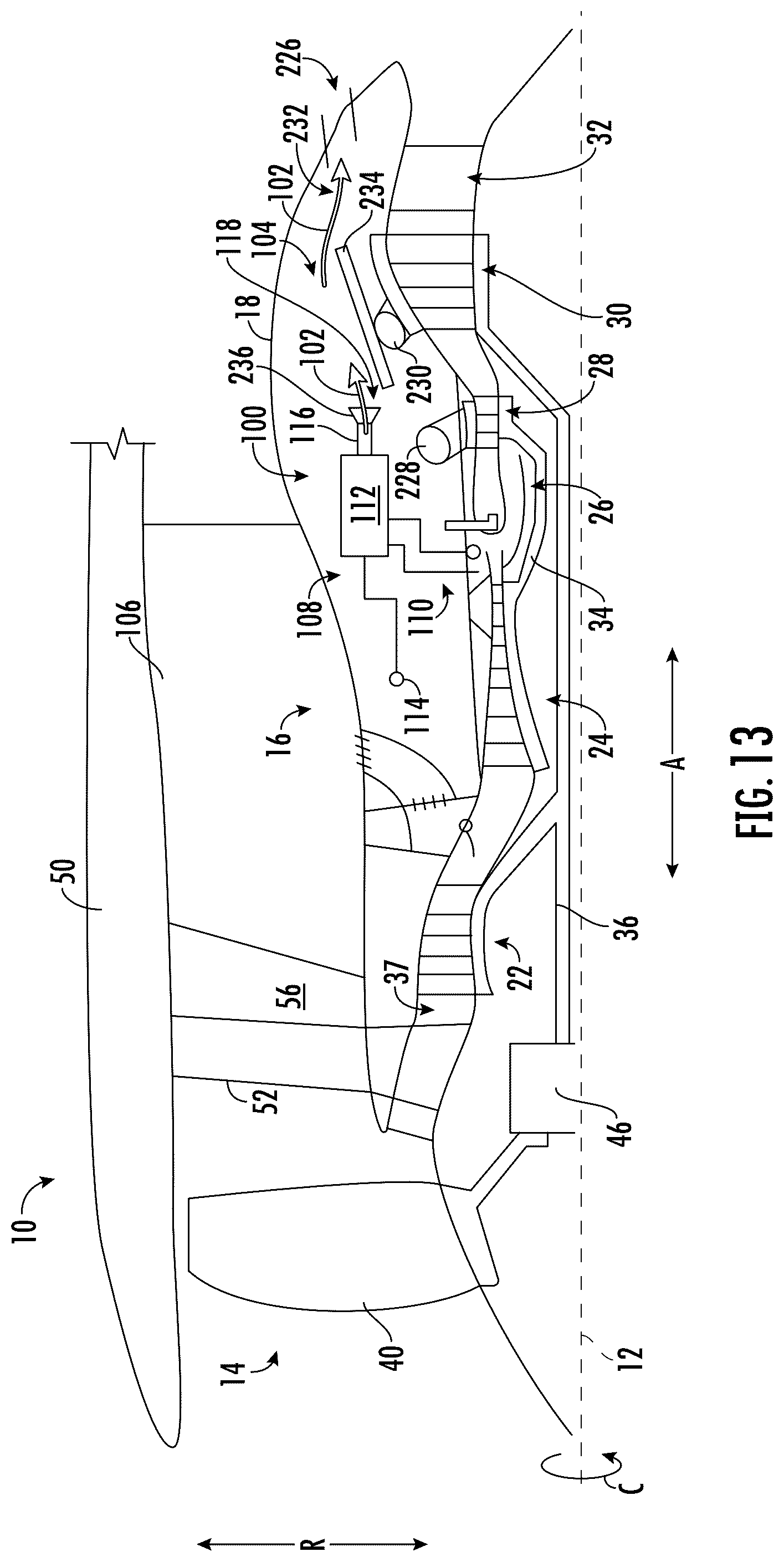 Patent US12460574 Figure 12 – Gas turbine engine having cooling systems
