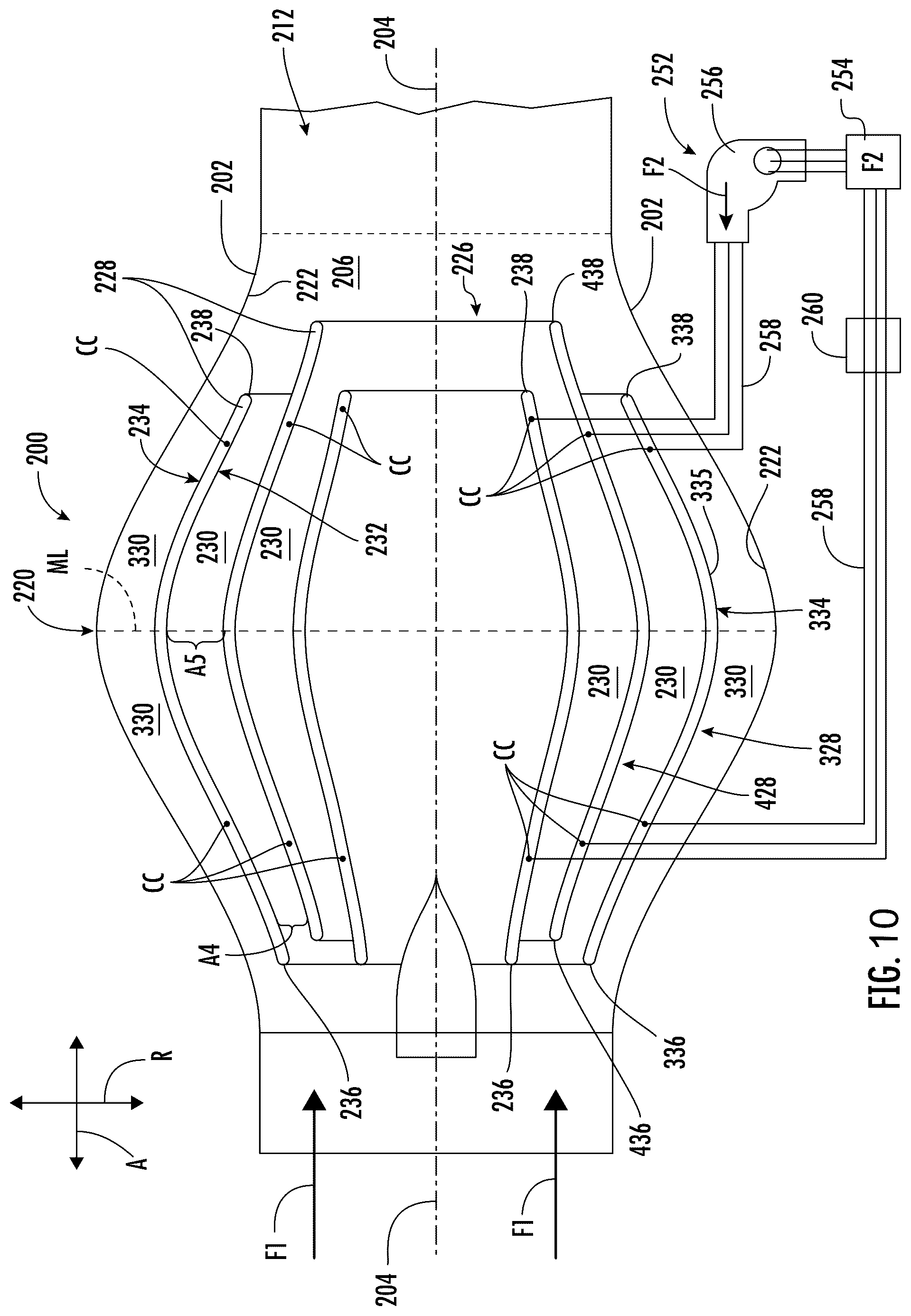 Patent US12460576 Figure 10 – Reverse flow gas turbine engine having electric machine