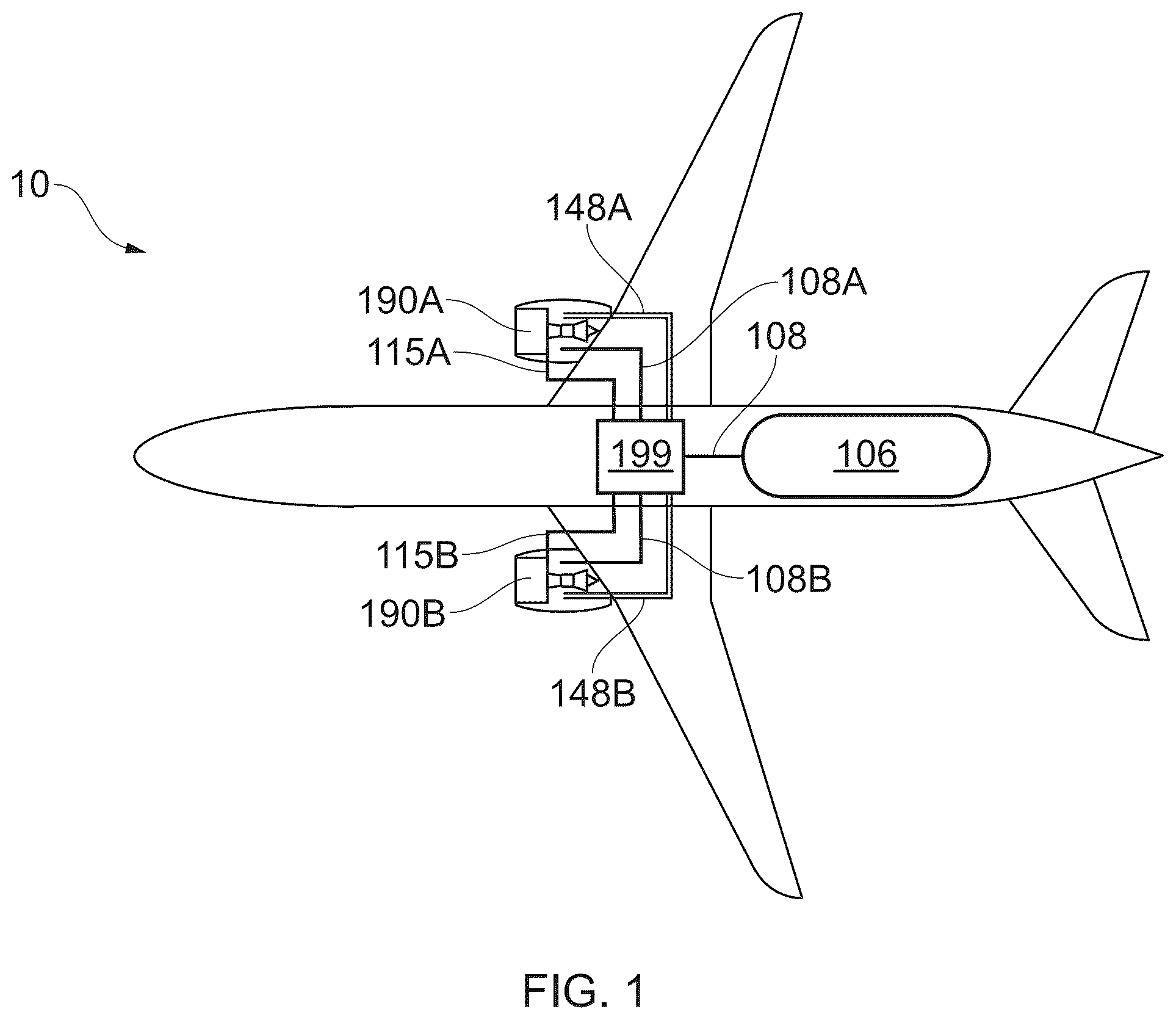 Patent US12460579 Figure 1 – Propulsion system comprising a hydrogen-burning gas turbine engine