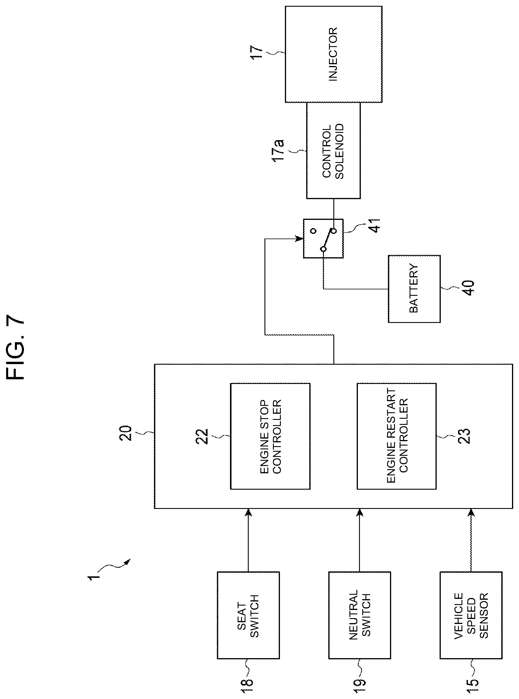 Patent US12460591 Figure 7 – Engine control device of industrial vehicle