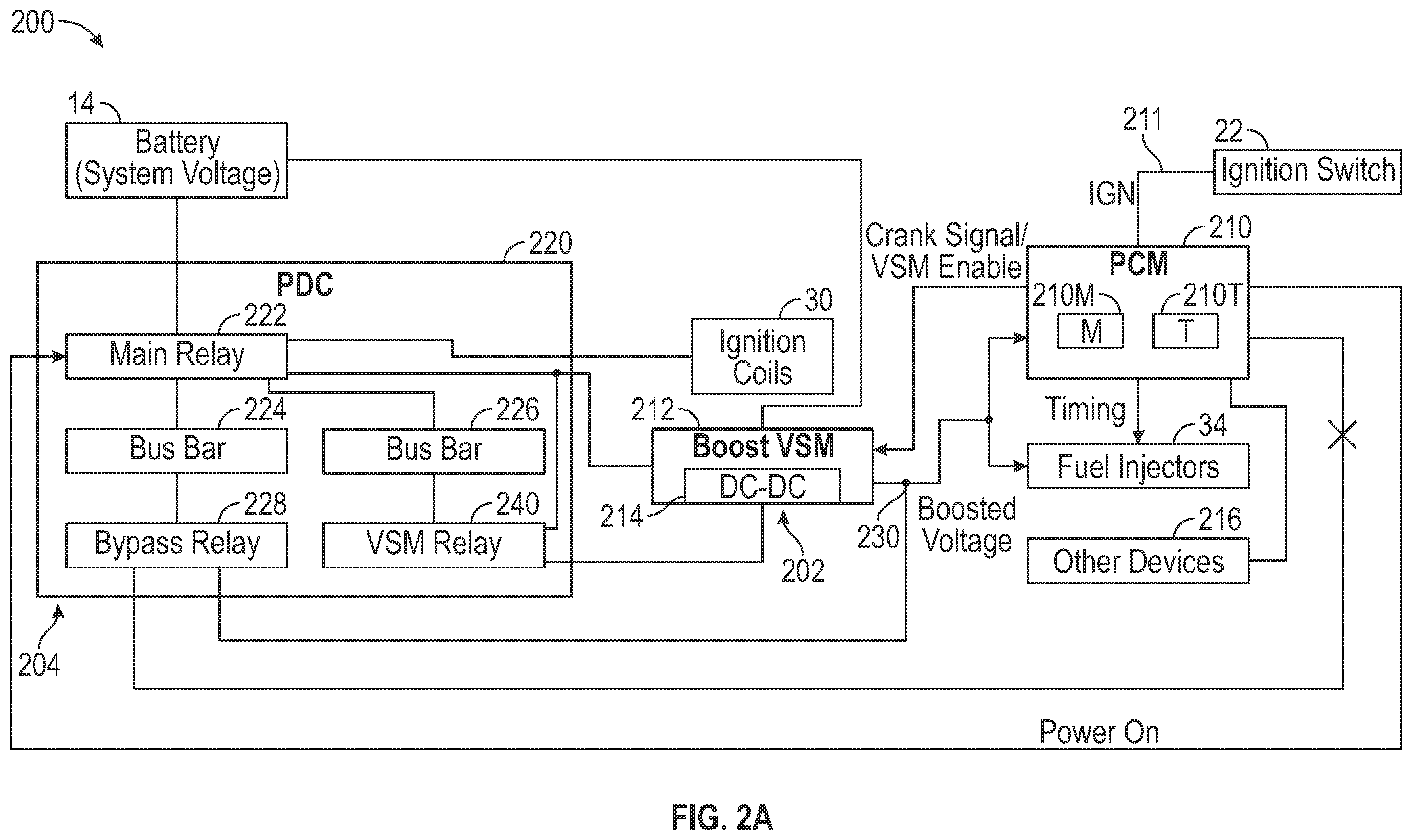 Patent US12460595 Figure 2 – Voltage supply module control for a fuel injected engine