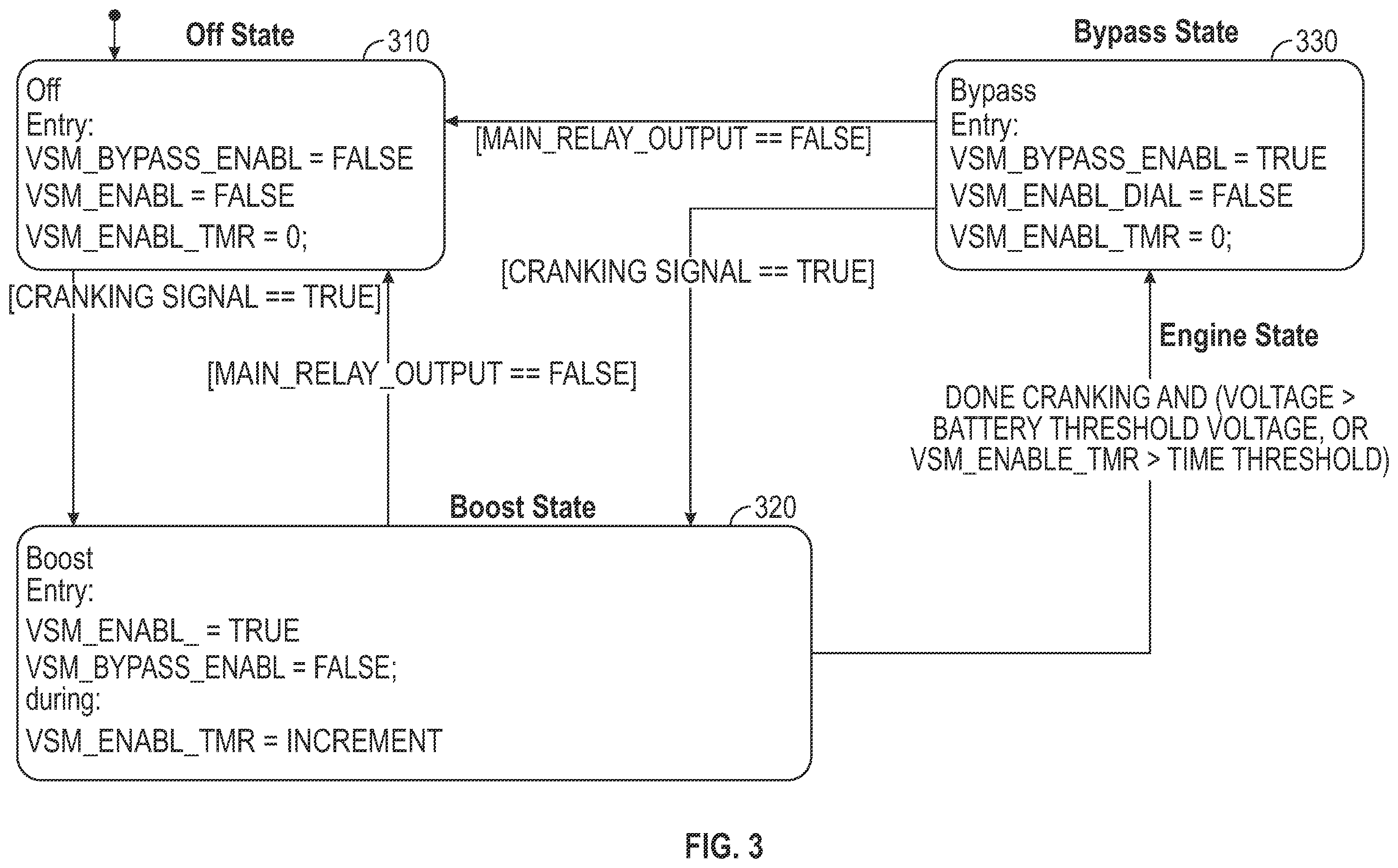 Patent US12460595 Figure 4 – Voltage supply module control for a fuel injected engine