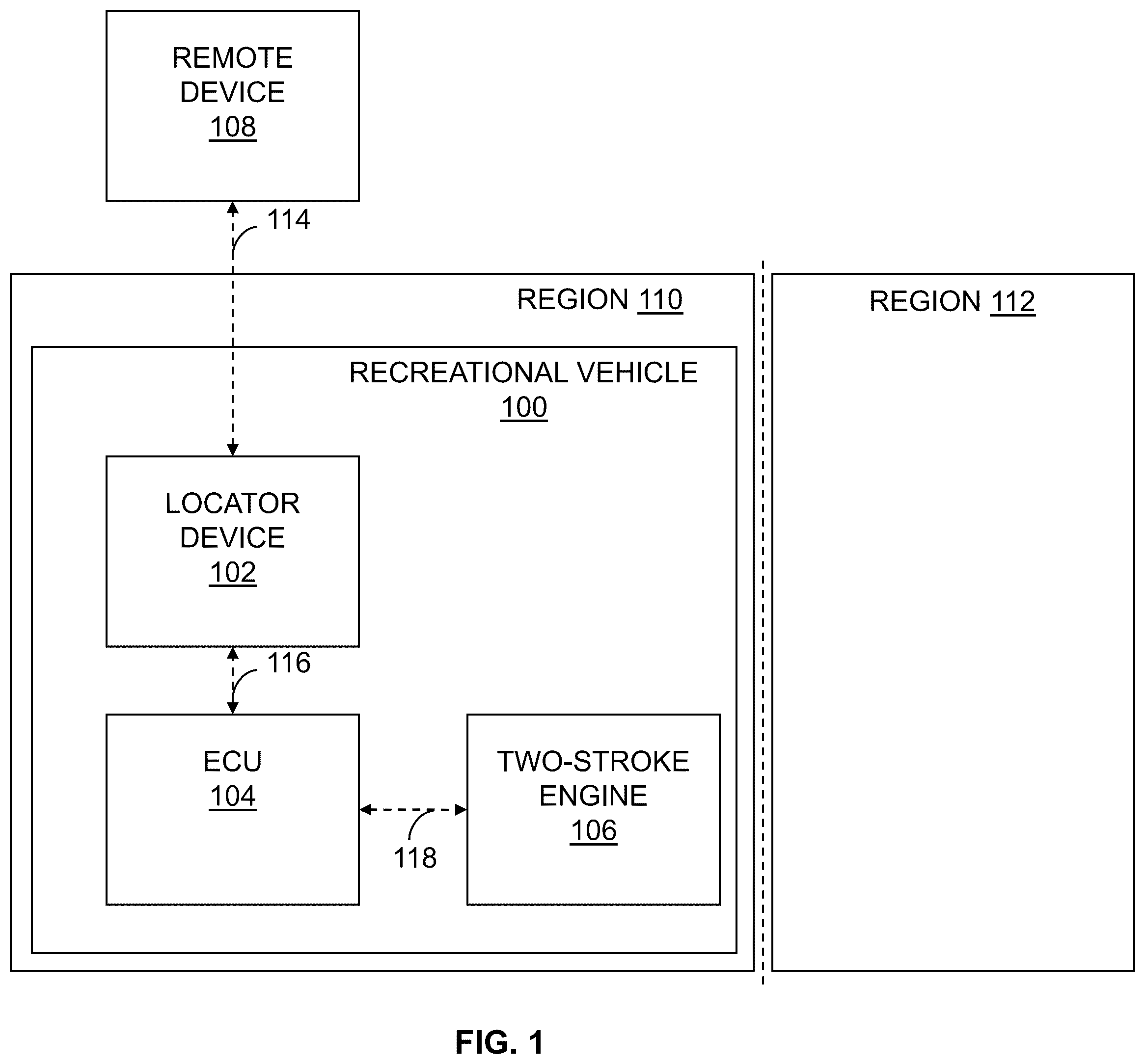 Patent US12460597 Figure 1 – Location-based modification of two-stroke engine calibration