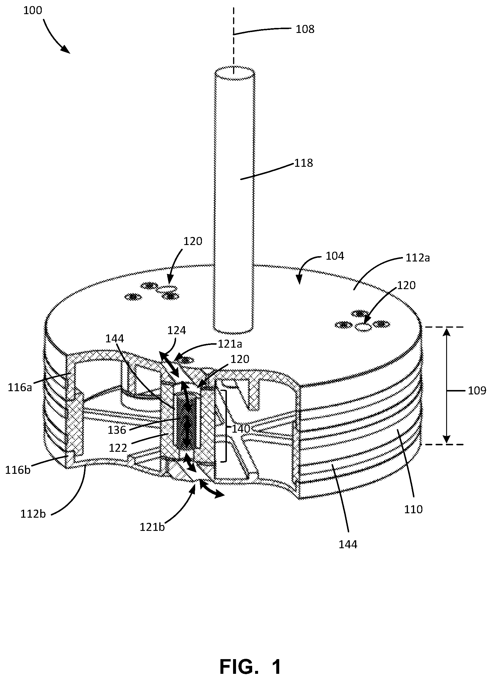 Patent US12460600 Figure 1 – Engine displacer with regenerator channels