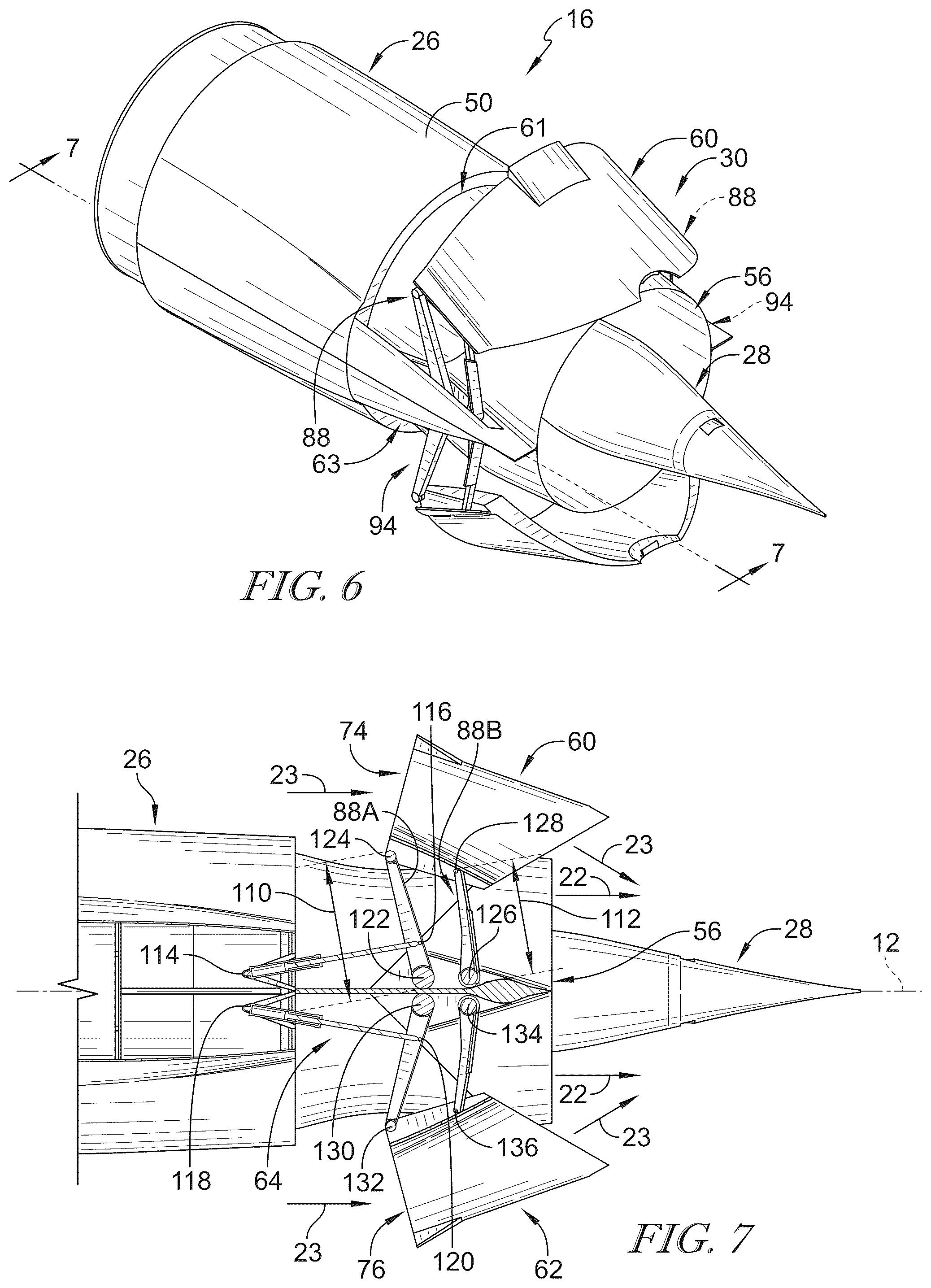 Patent US12460601 Figure 4 – Plug nozzle and thrust reverser for high mach gas turbine engines