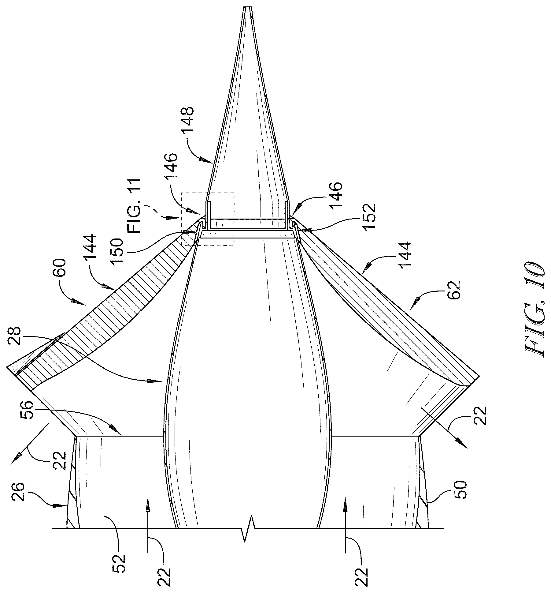 Patent US12460601 Figure 6 – Plug nozzle and thrust reverser for high mach gas turbine engines