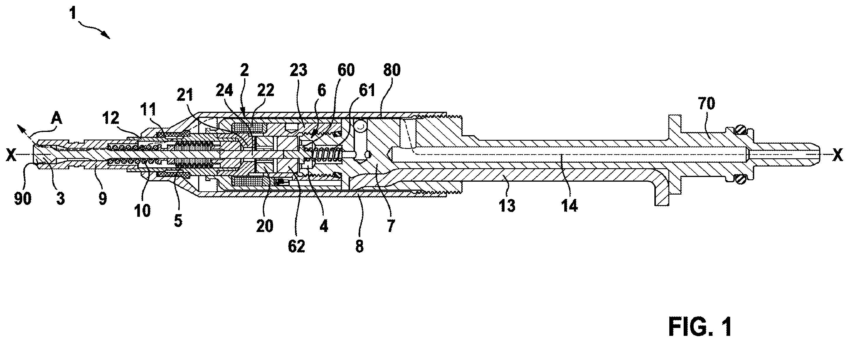 Patent US12460604 Figure 1 – Gas injector having reduced wear