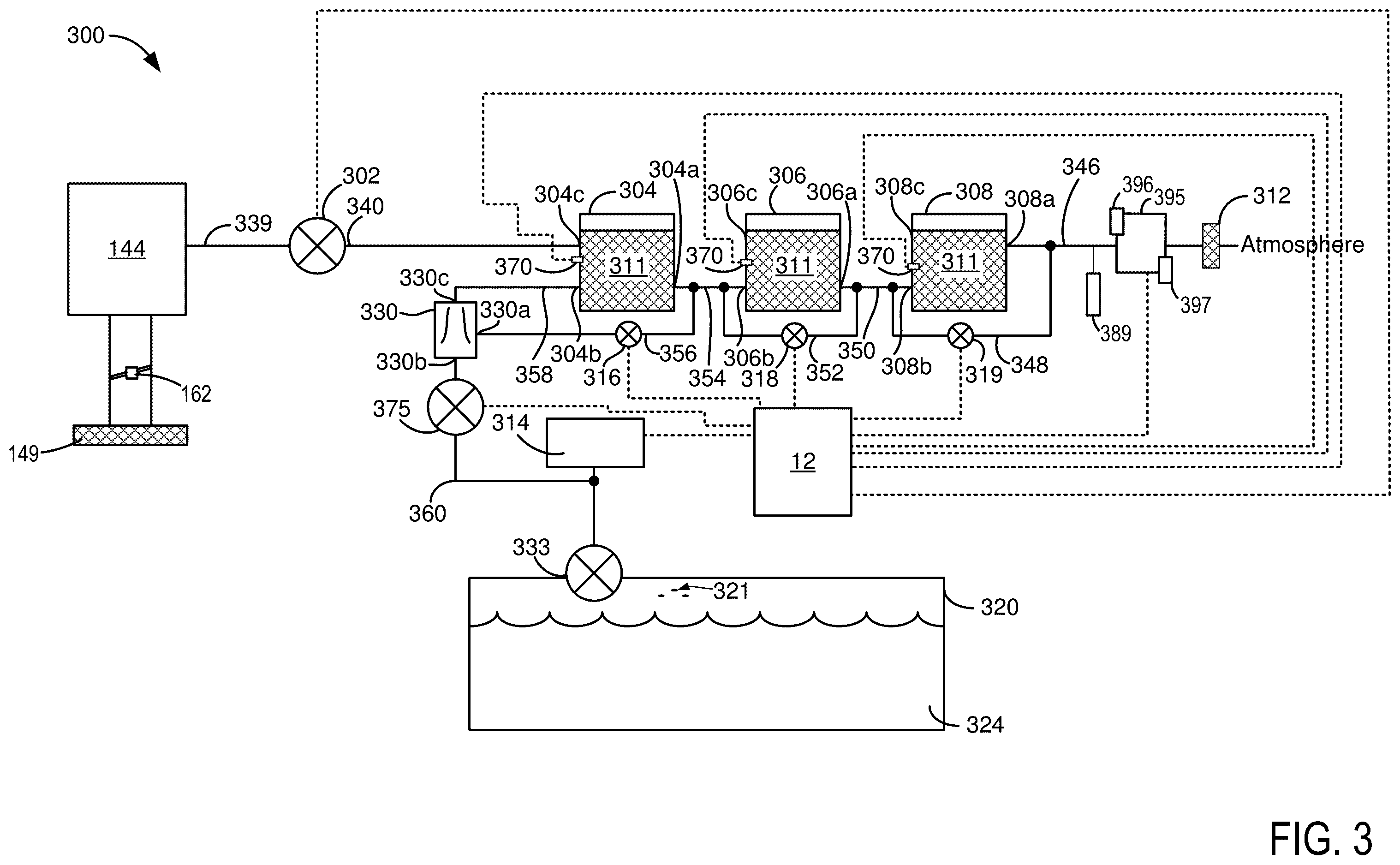Patent US12460607 Figure 3 – Method and system for adjusting pressure in a fuel tank