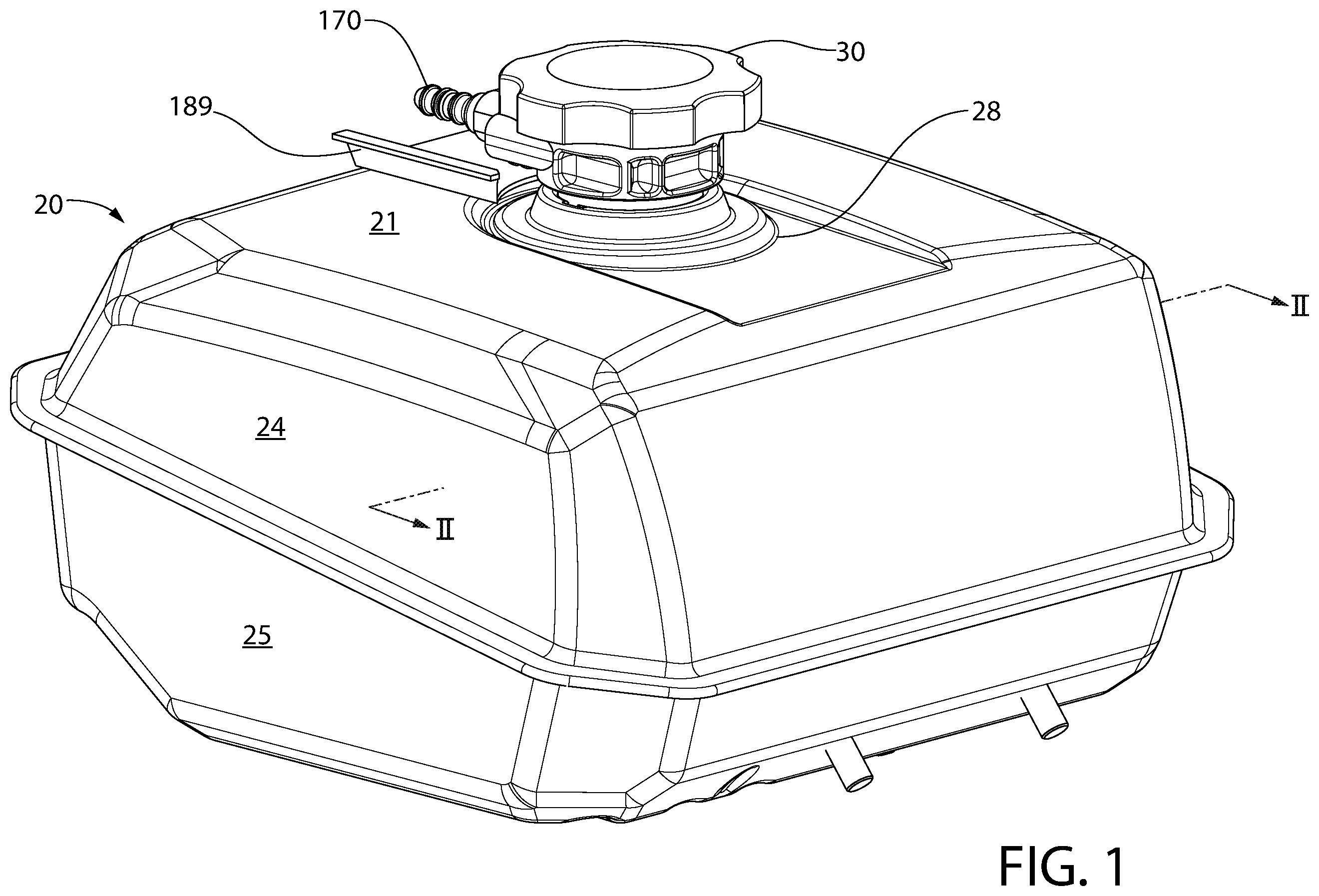 Patent US12460610 Figure 1 – Fuel tank and pump system