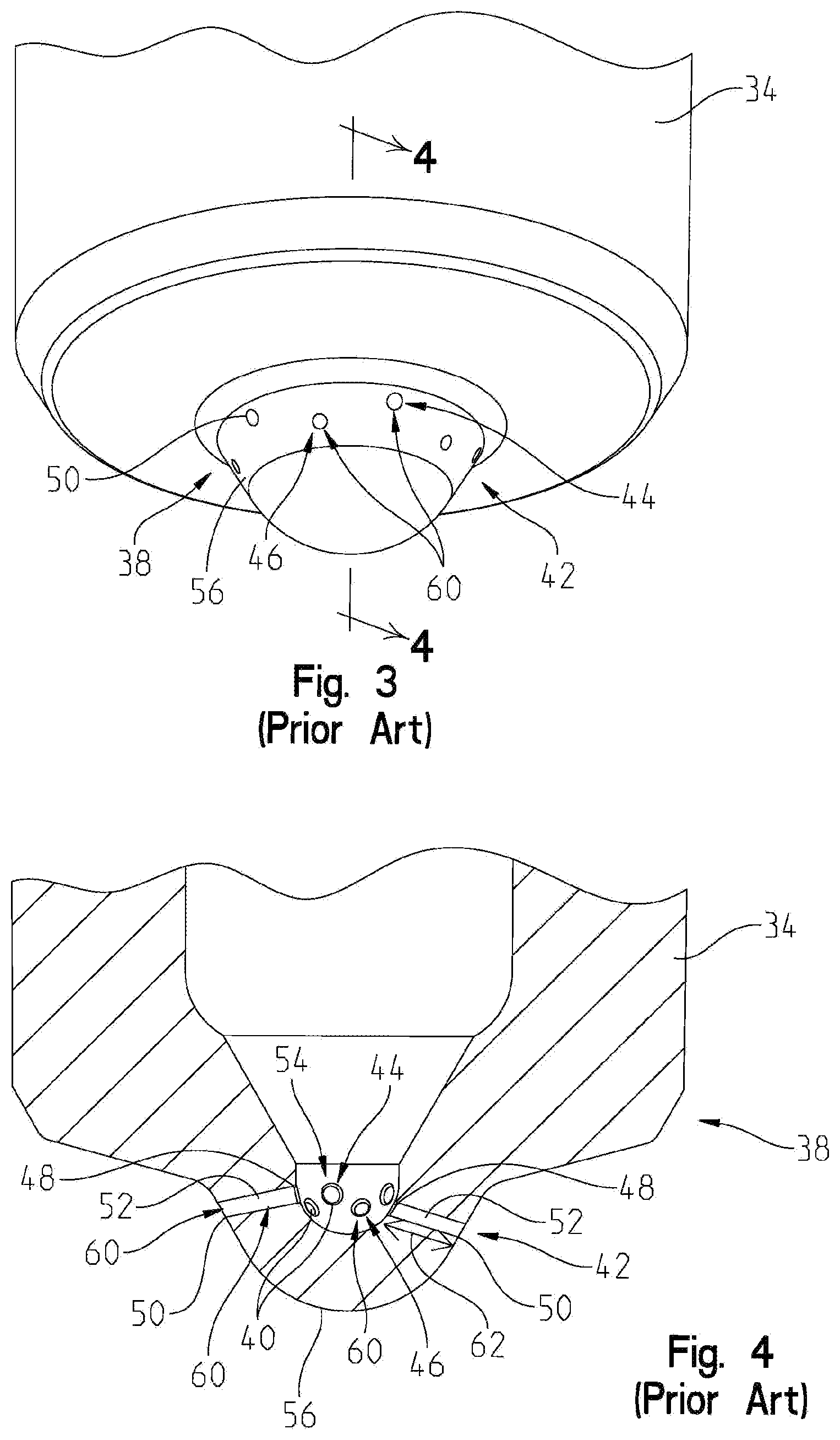 Patent US12460611 Figure 3 – Fuel injector having multiple rows of spray holes with different cross-sectional shapes for flow modulation
