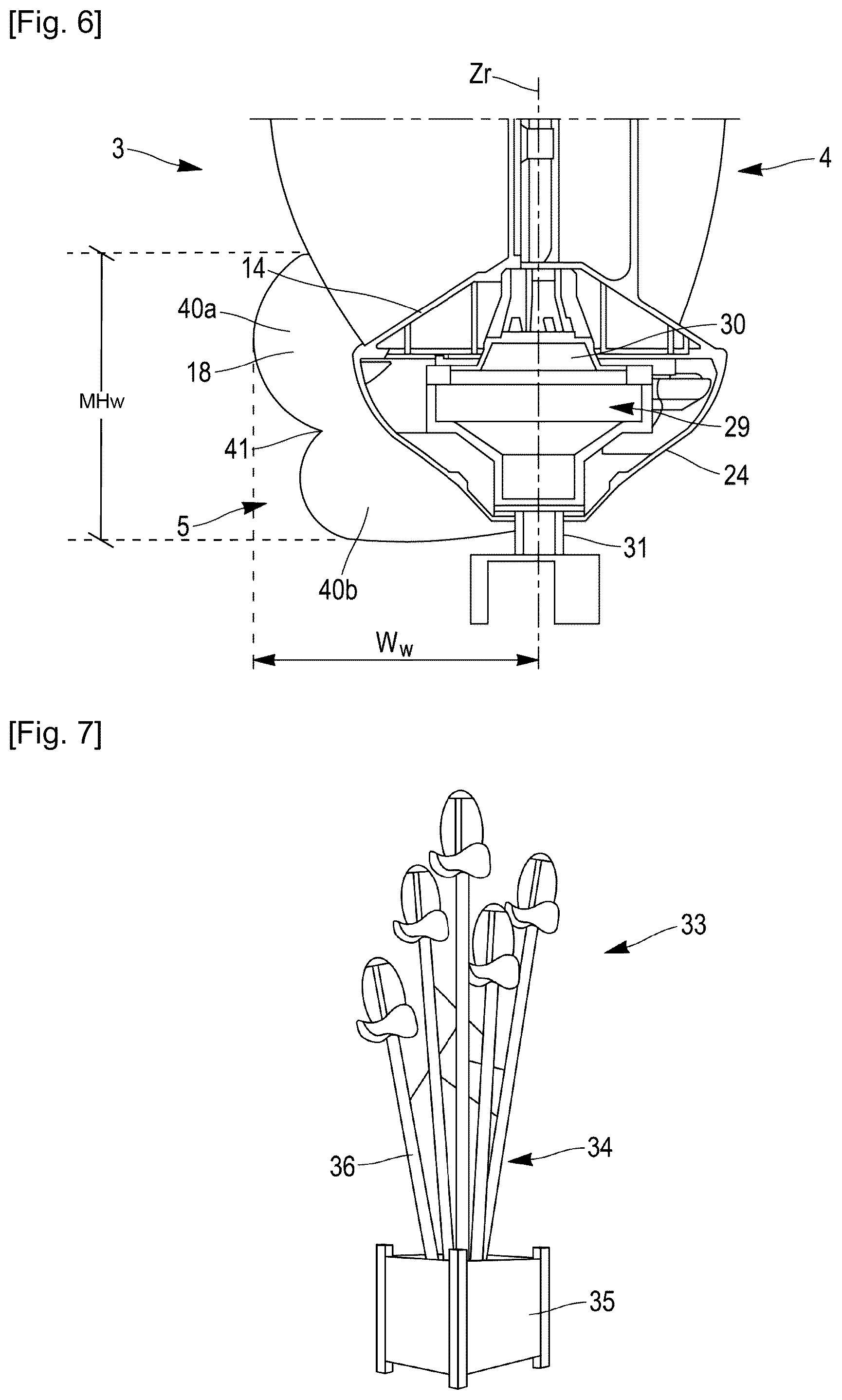 Patent US12460615 Figure 4 – Wind turbine with two sets of blades and aerogenerator