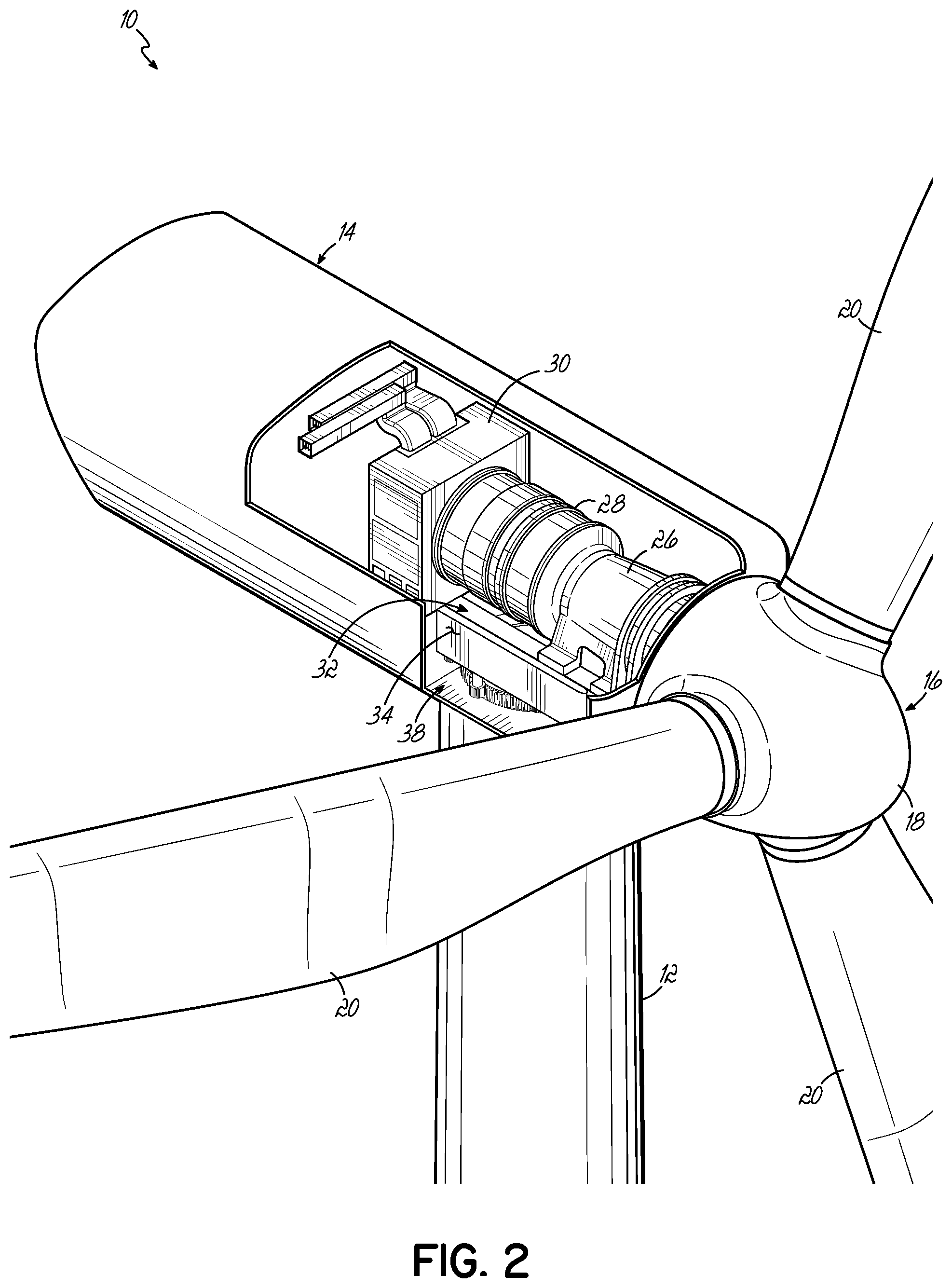 Patent US12460618 Figure 2 – Wind turbine yawing system with multiple mechanical braking levels